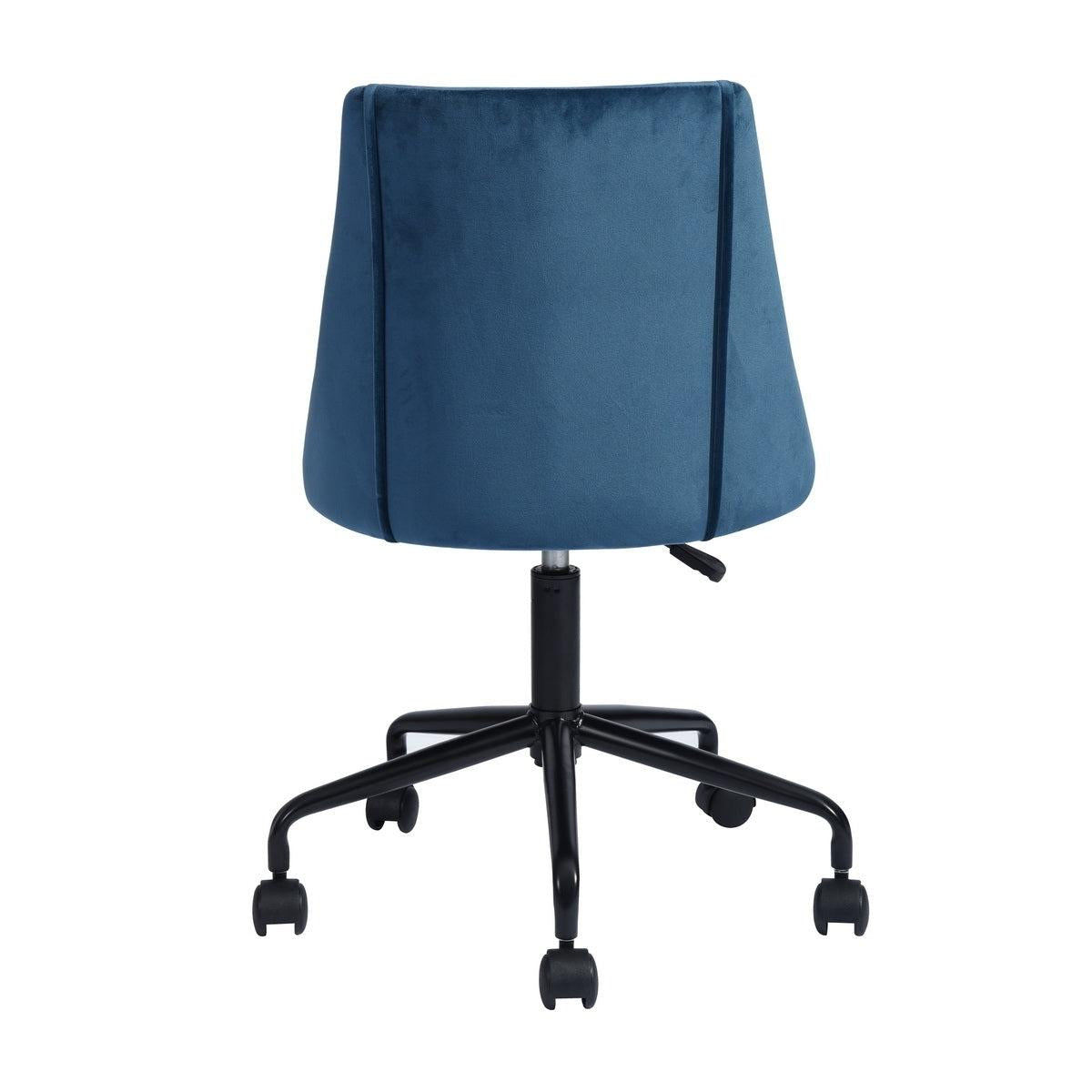 Velvet Upholstered Task Chair/ Home Office Chair - Blue