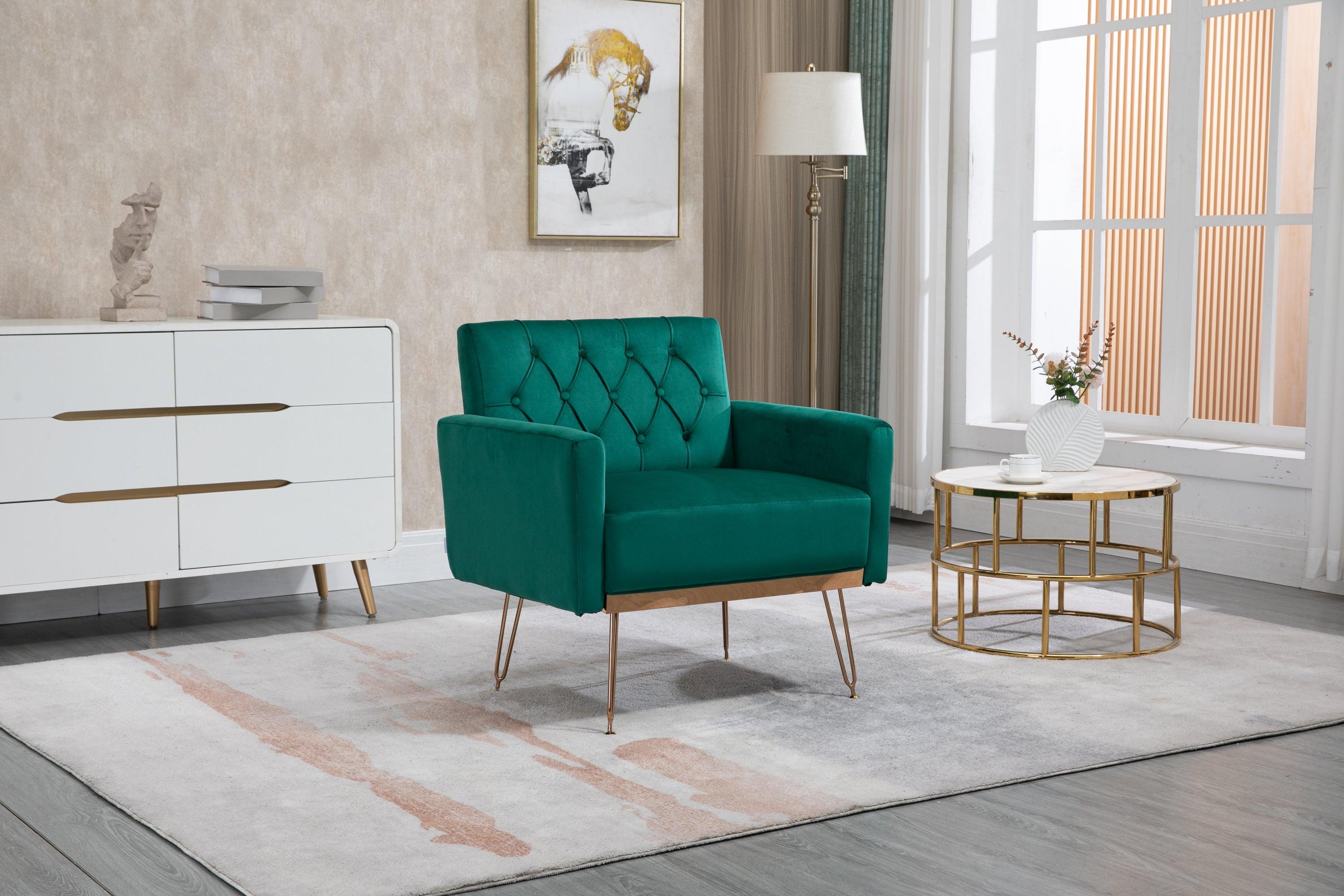 Accent  Chair  ,leisure single sofa  with Rose Golden  feet