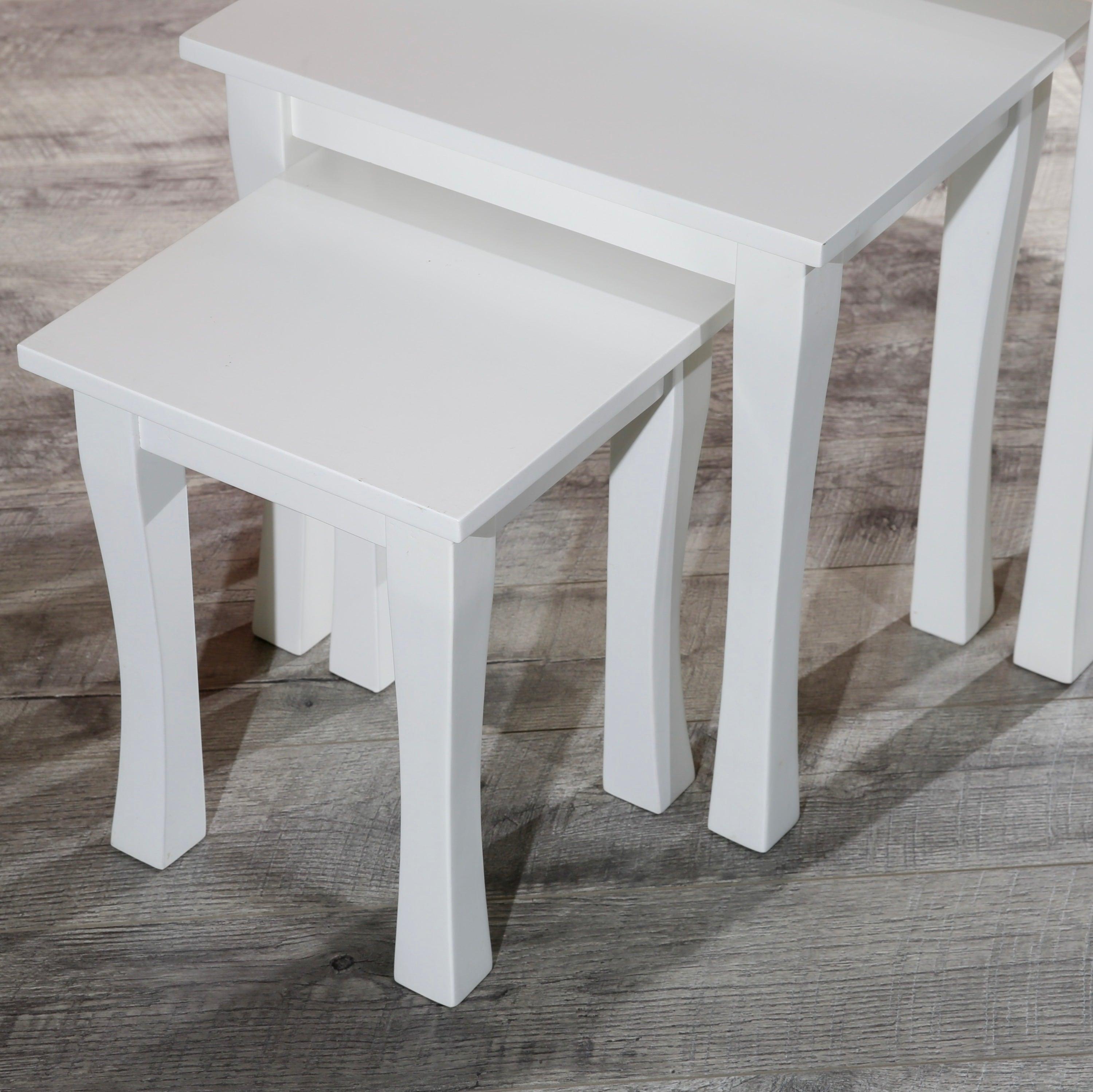 3-Piece Nesting Table Set, White