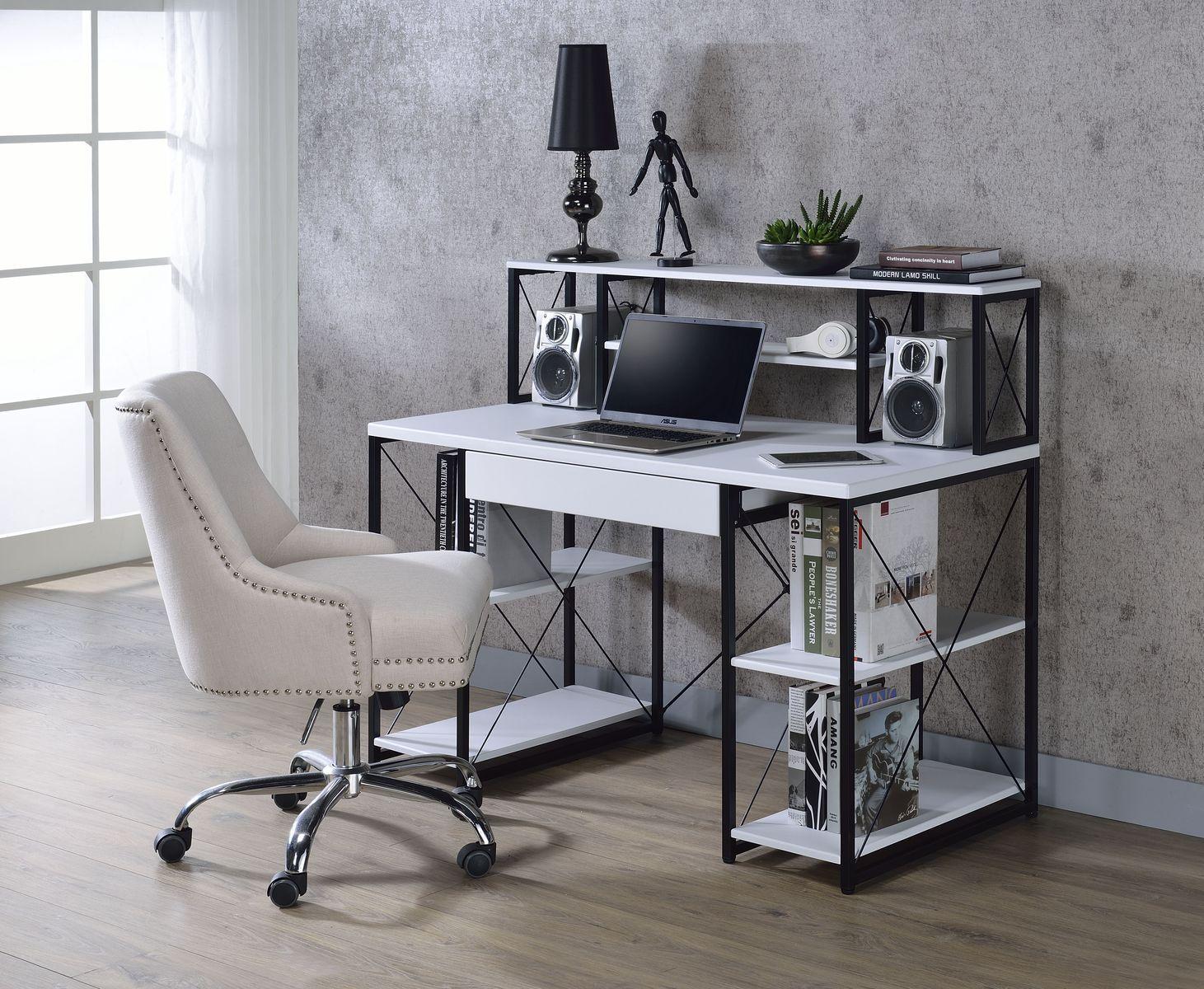 ACME Amiel Desk, White & Black 92879 image