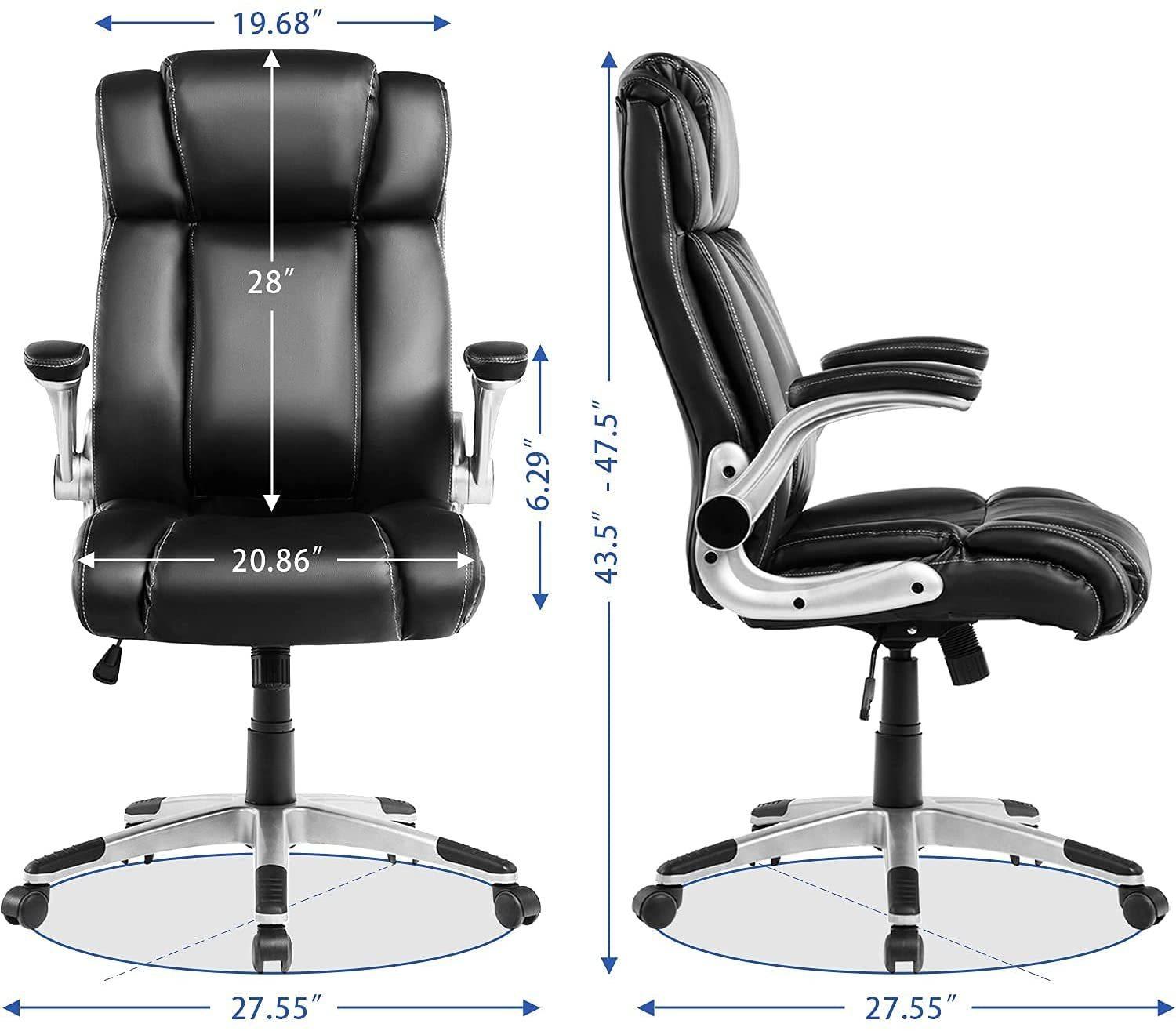 Adjustable rotary office executive chair/PU leather