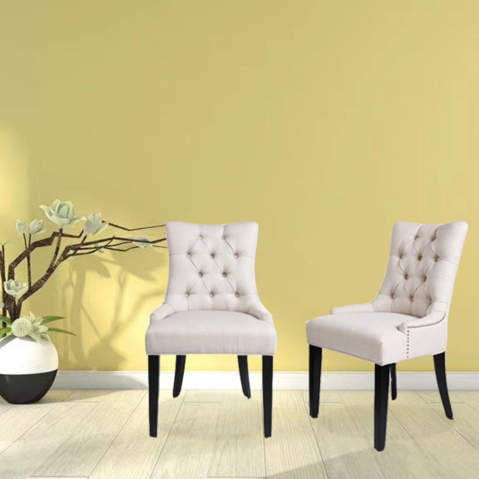 Dinng Chair Livingroom Chair with Bronze Nailhead（2 pcs set）