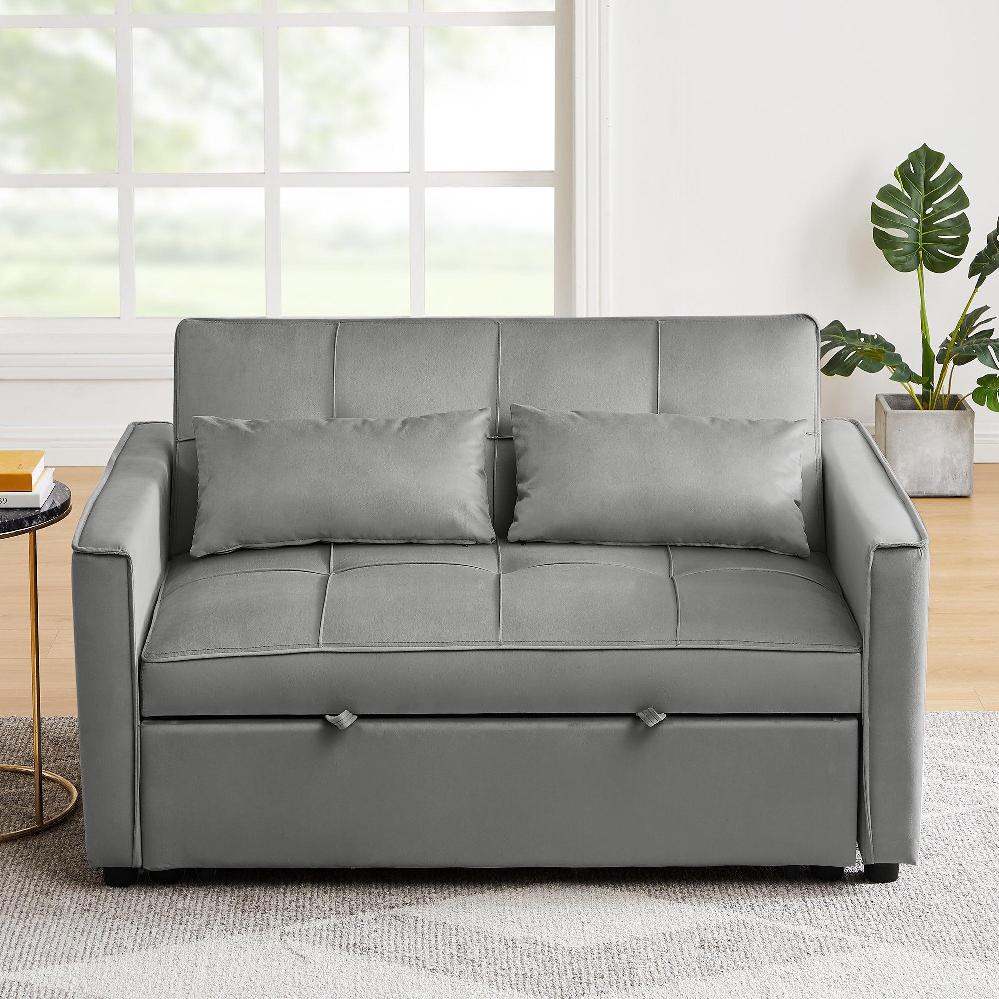 GREY VELVET SOFA BED image