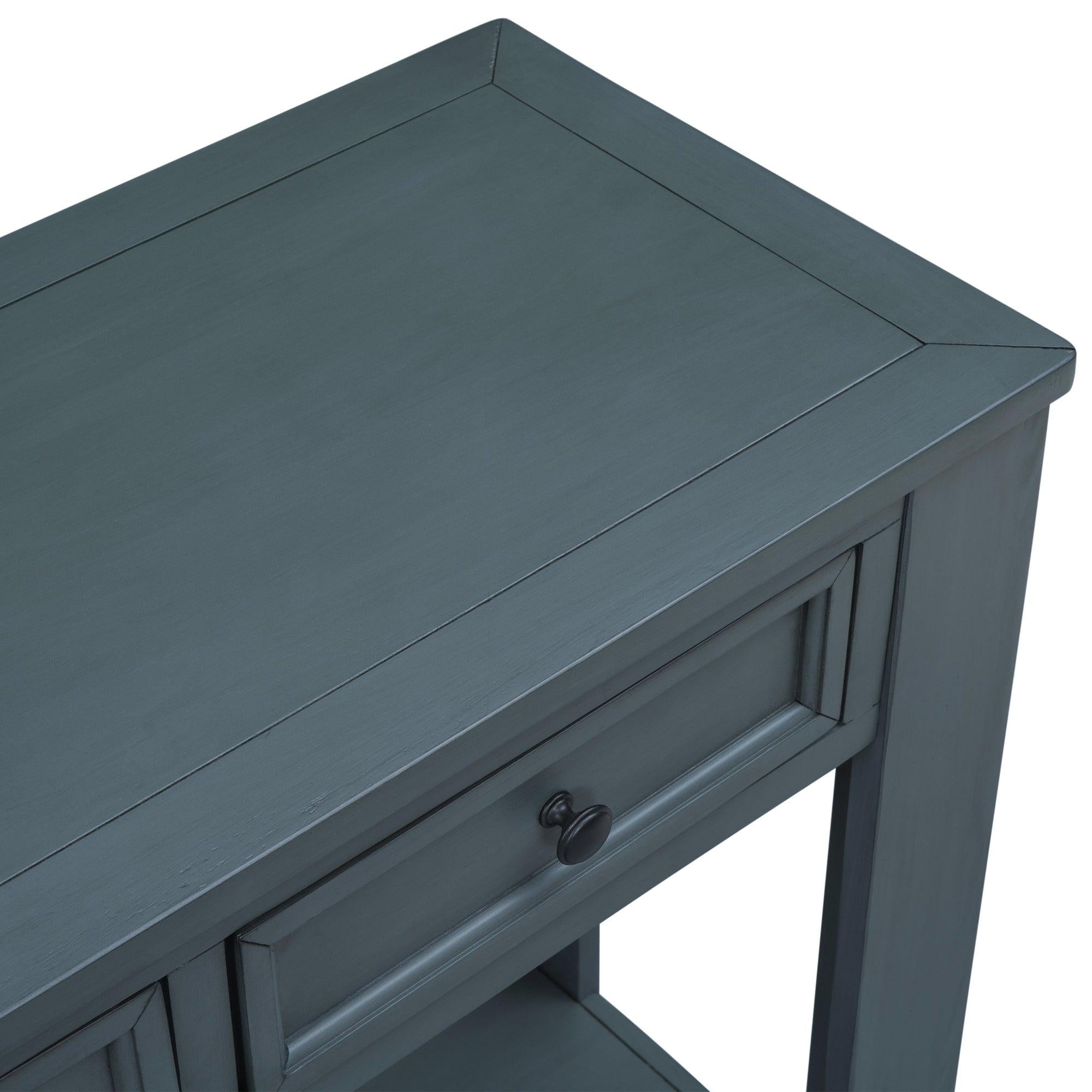 Console Table/Sofa Table withStorage Drawers and Bottom Shelf for Entryway Hallway (Navy)