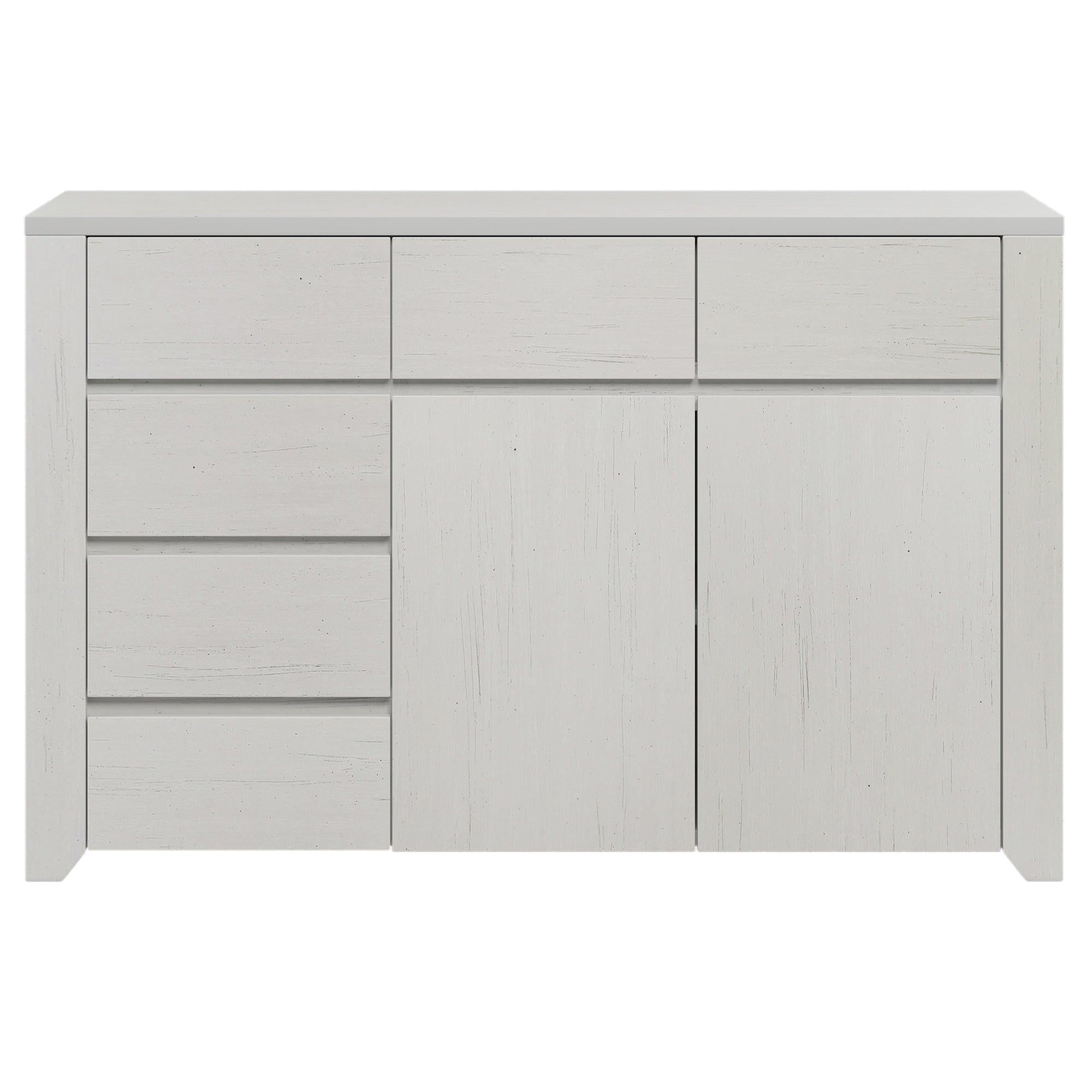 Simple Style Manufacture Wood Dresser with Wood Grain Sticker Surfaces Six Drawers and Two Level Cabinet LargeStorage Space for Living Room Bedroom Guest Room Children’s Room, Stone Gray