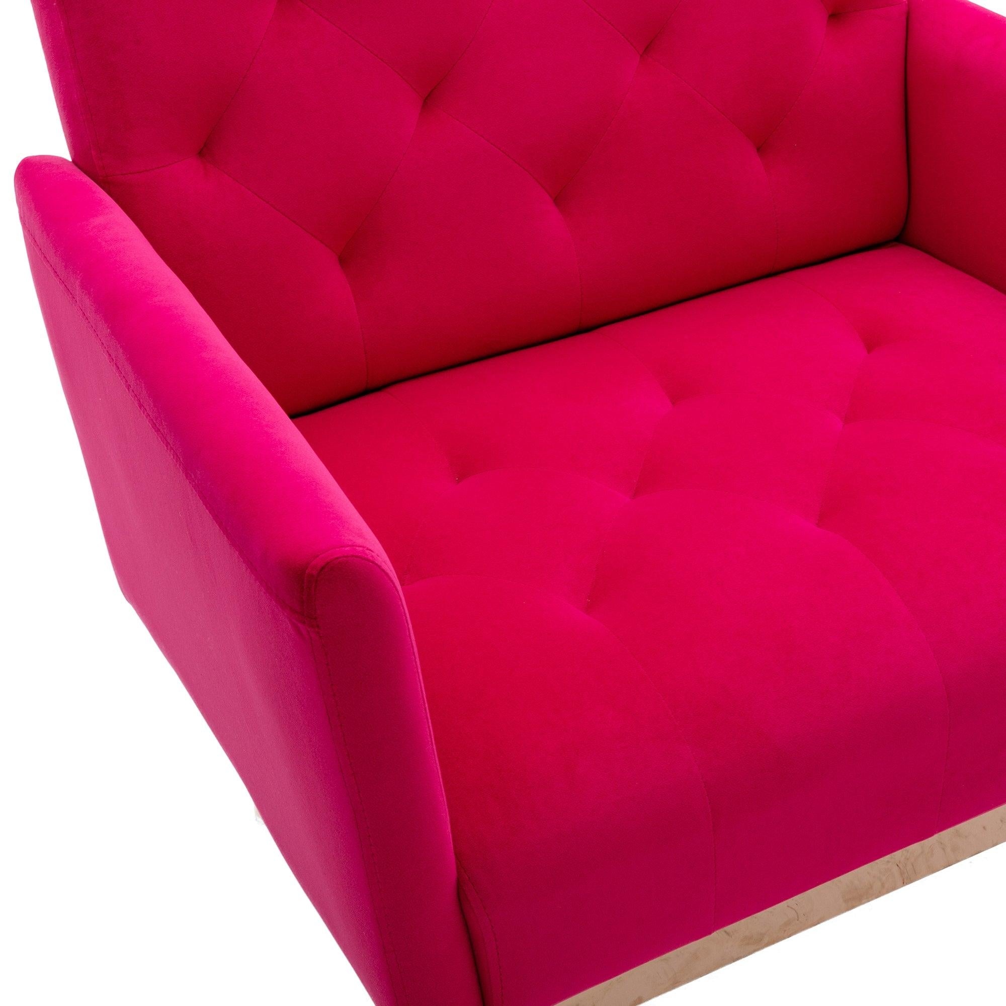 Accent  Chair  ,leisure single sofa  with Rose Golden  feet