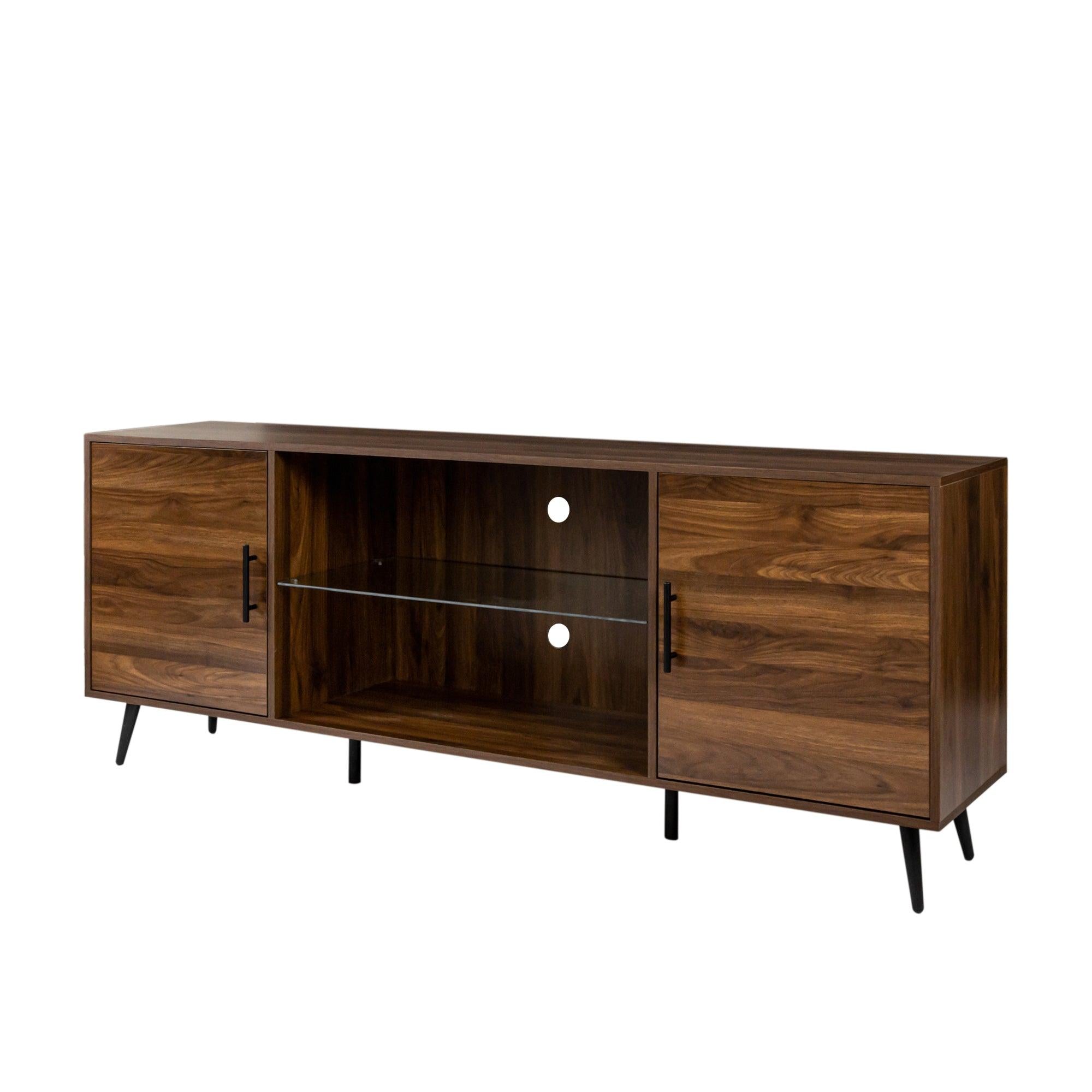 TV Stand Mid-Century WoodModern Entertainment Center AdjustableStorage Cabinet TV Console for Living Room