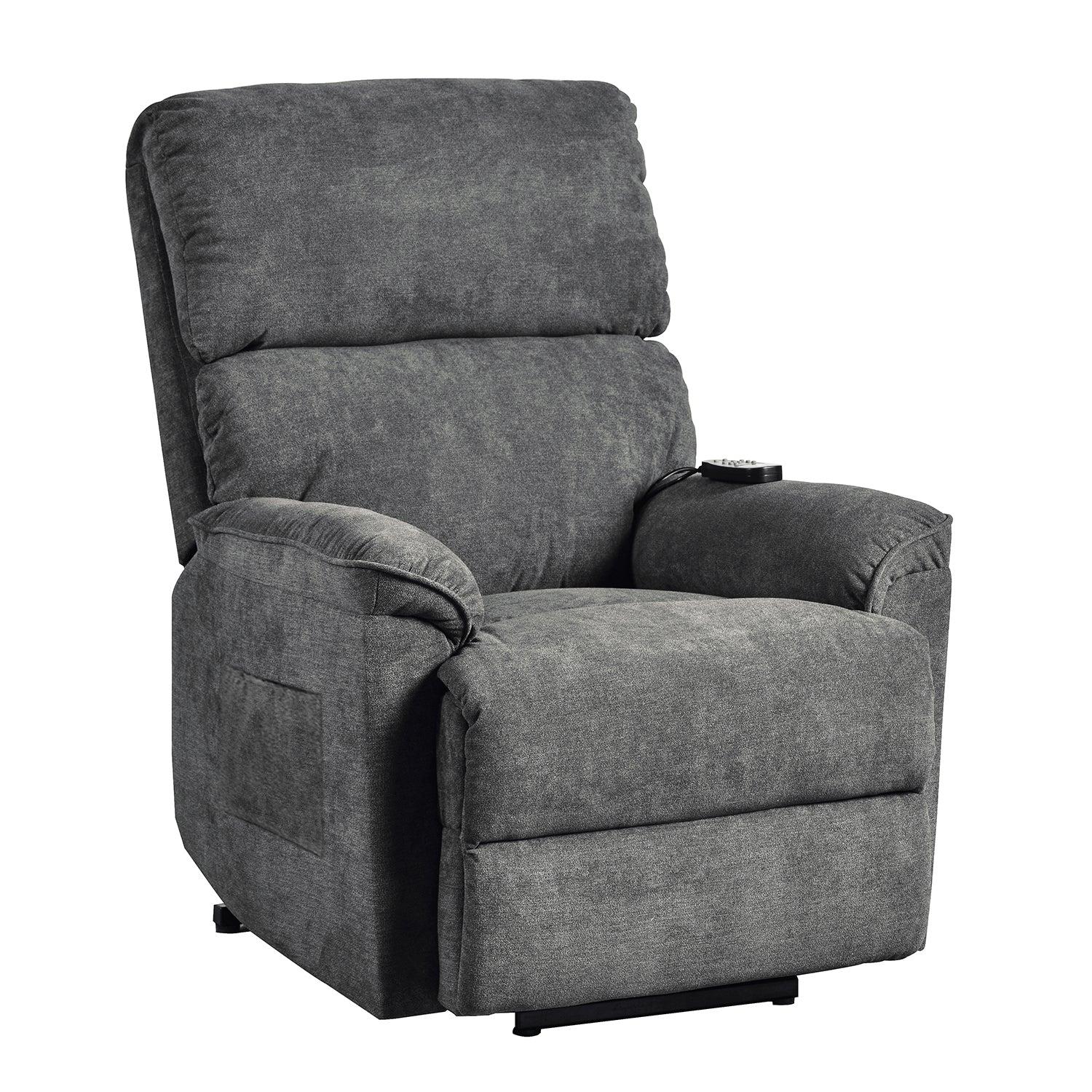 Power Lift Chair with Massage and Heating Function Soft Fabric Upholstery Recliner for Living Room