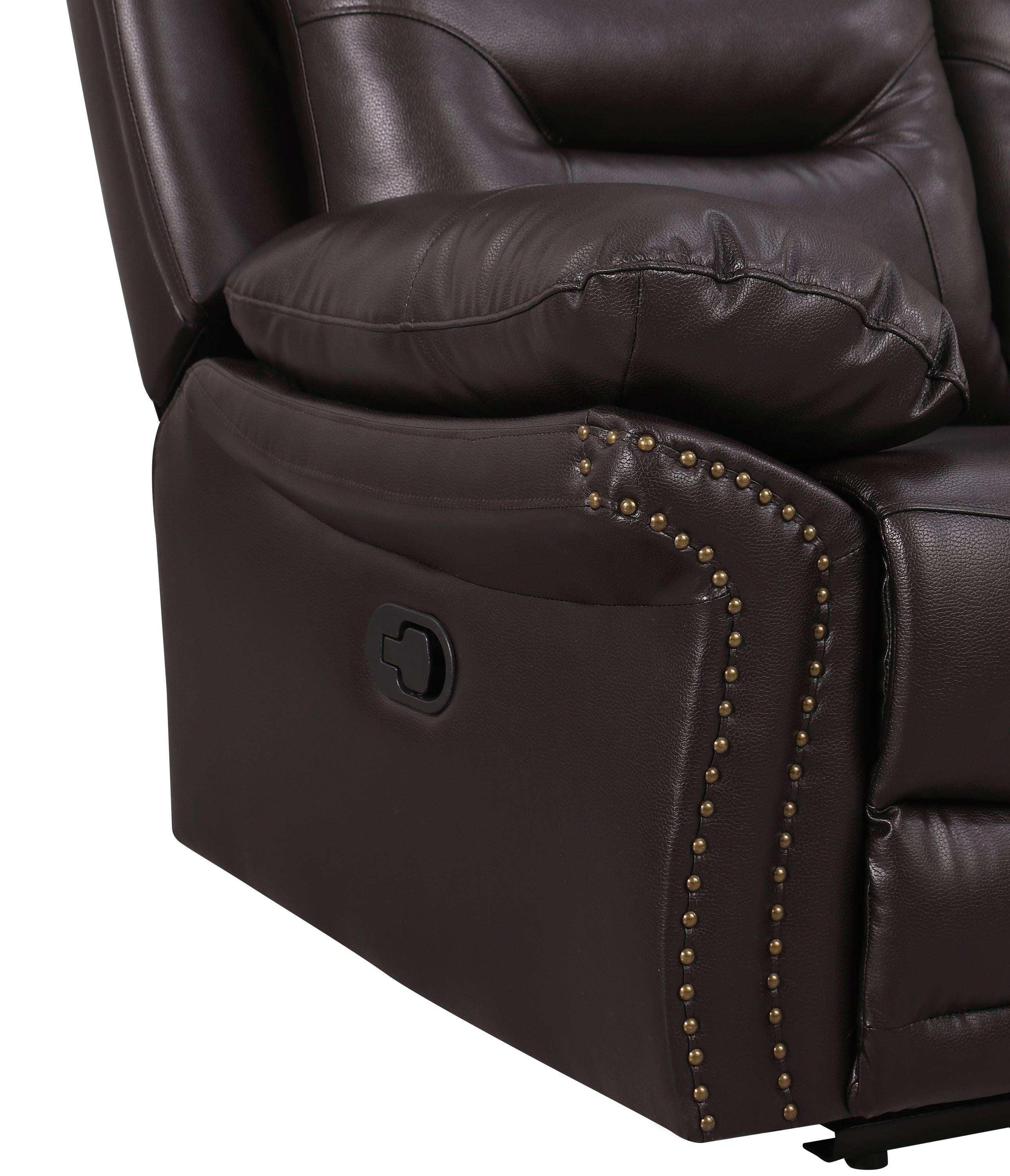 Global United  Leather Air Upholstered Reclining Sofa with Fiber Back