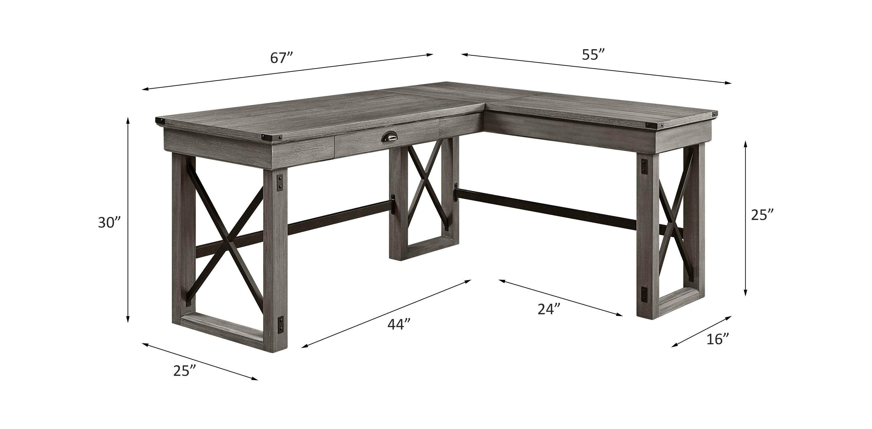 ACME Talmar Writing Desk w/Lift Top in Weathered Gray Finish OF00054