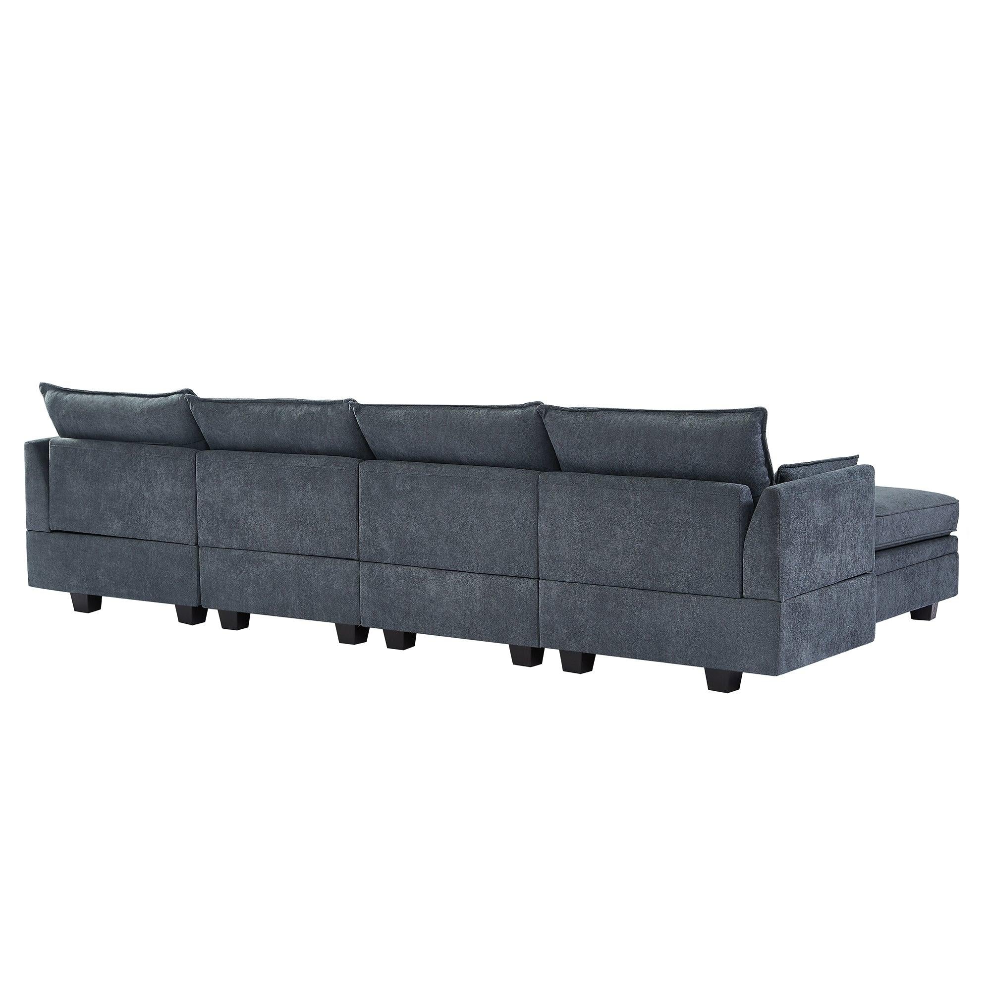 Modern Large U-Shape Modular Sectional Sofa,  Convertible Sofa Bed with Reversible Chaise for Living Room,Storage Seat