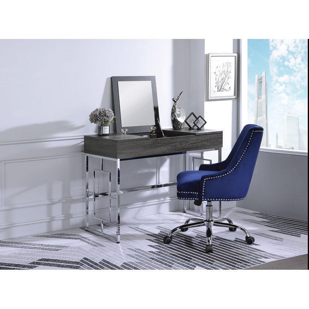 ACME Saffron Vanity Desk in Black Oak & Chrome 90317 image