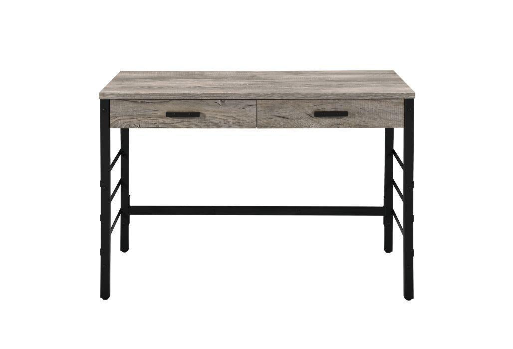 ACME Disho Built-in USB Port Writing Desk, Light Weathered Oak & Black Finish 92720