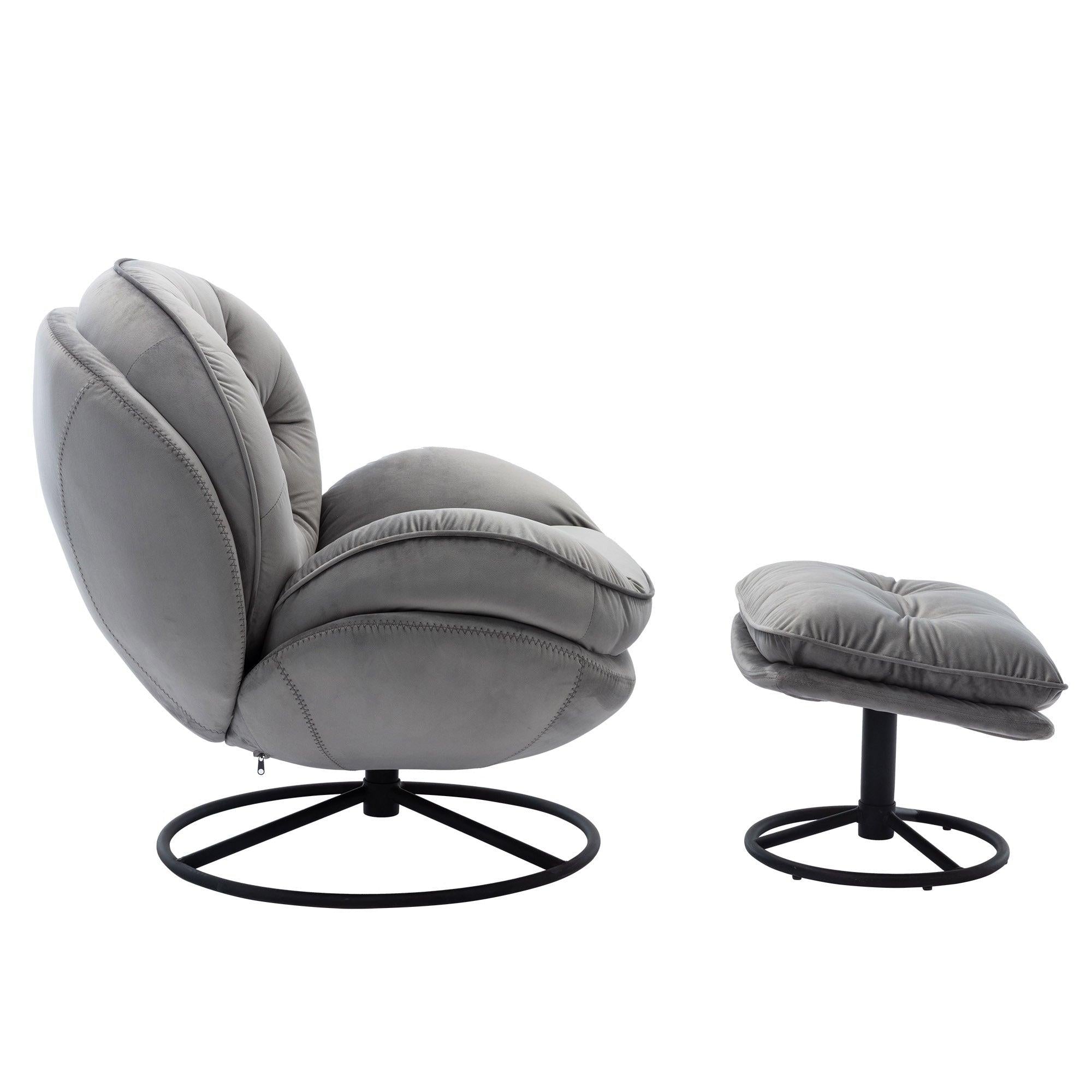 Accent chair  TV Chair  Living room Chair Grey with ottoman