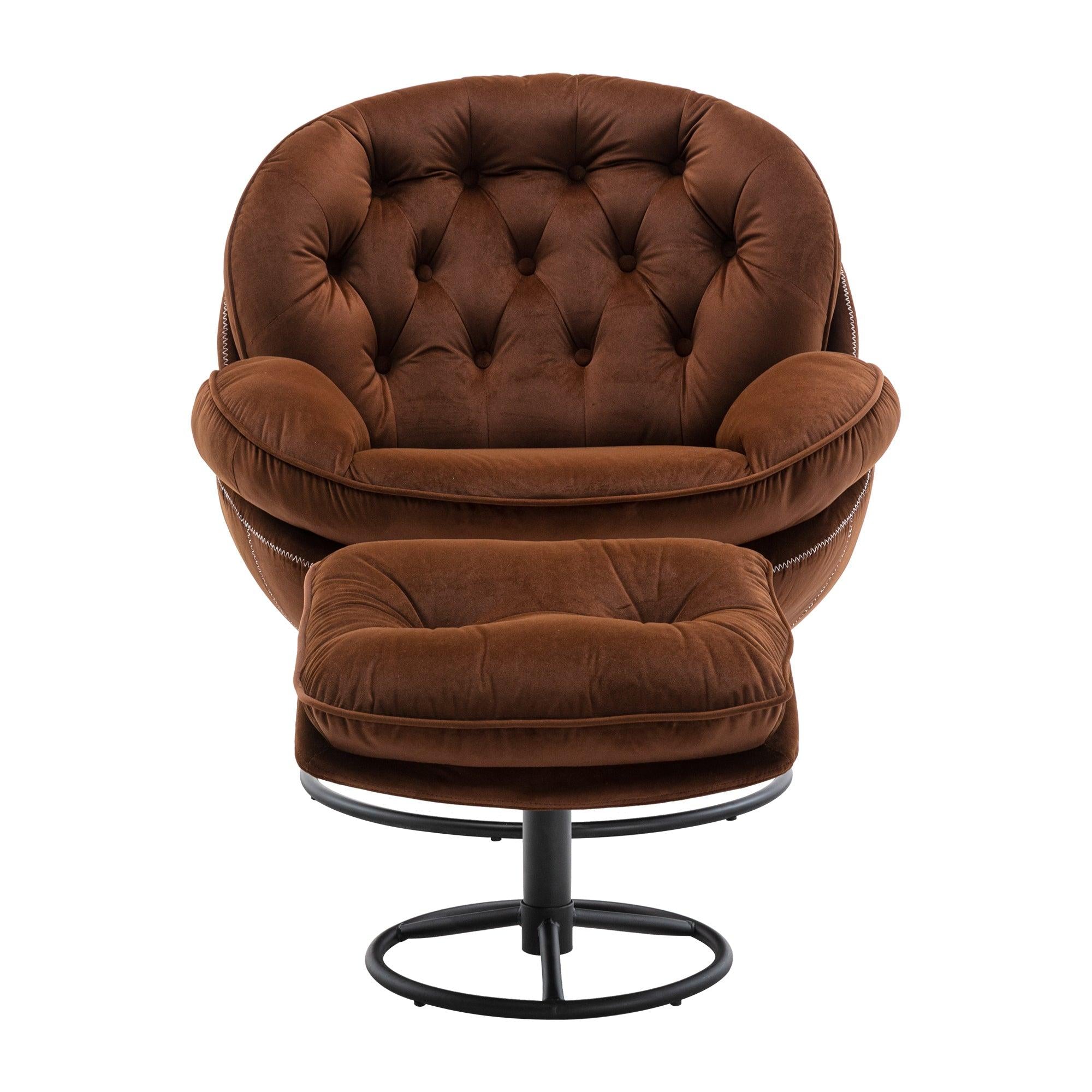 Accent chair  TV Chair  Living room Chair  with Ottoman-BROWN