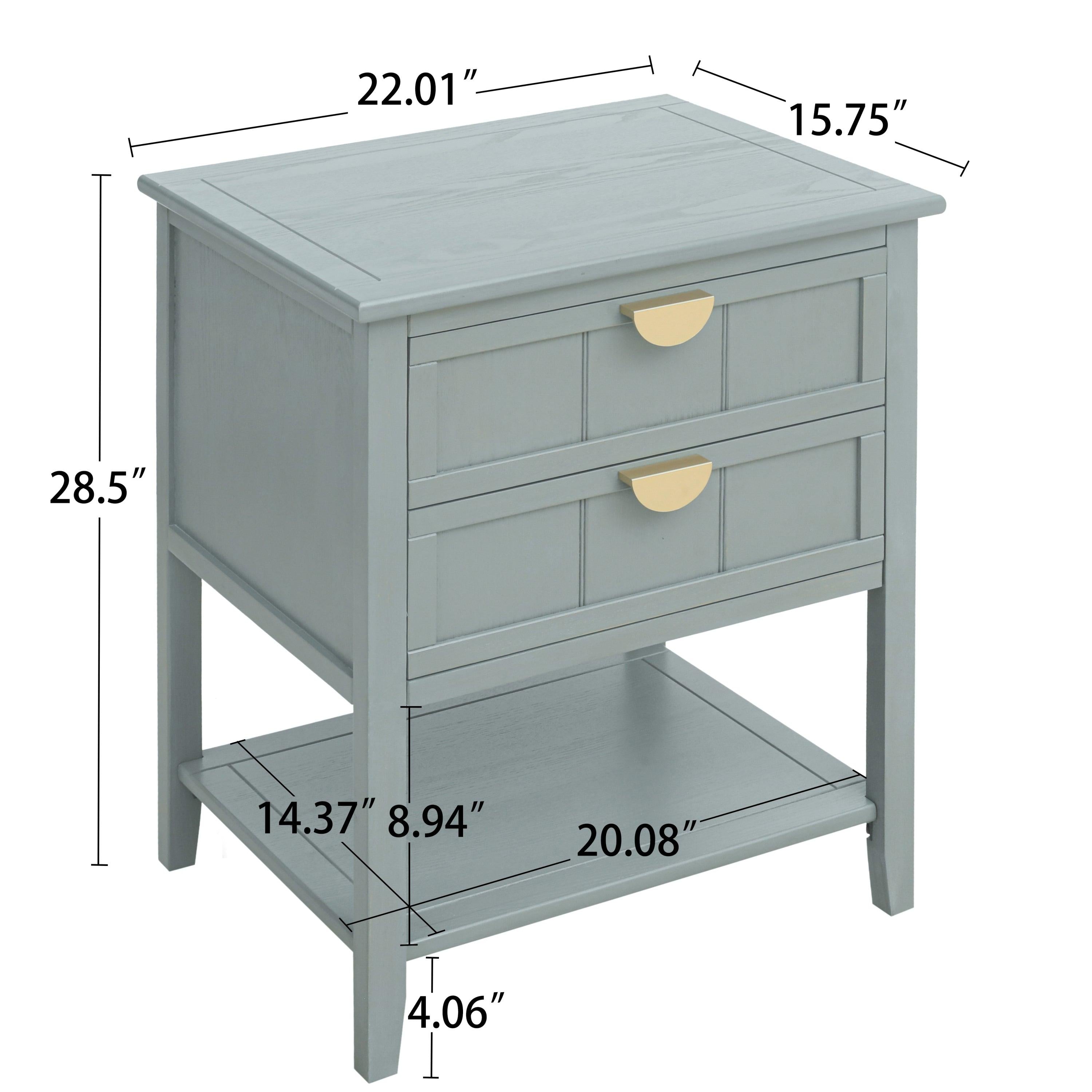 2 Drawer Side table,American style, End table,Suitable for bedroom, living room, study