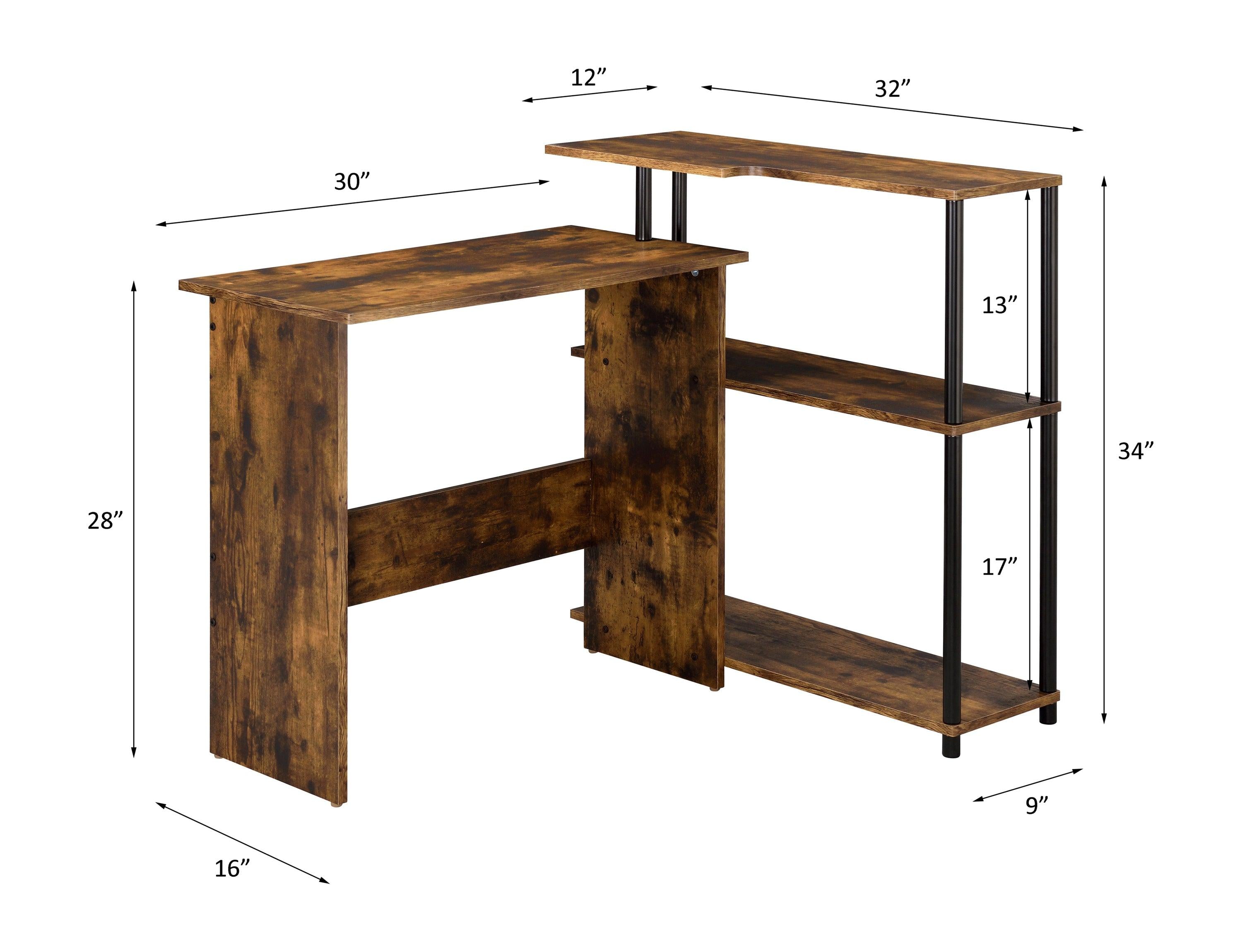 ACME Ievi Writing Desk, Weathered Oak & Black Finish 92750