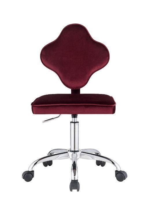 ACME Clover Office Chair, Red Velvet 93070