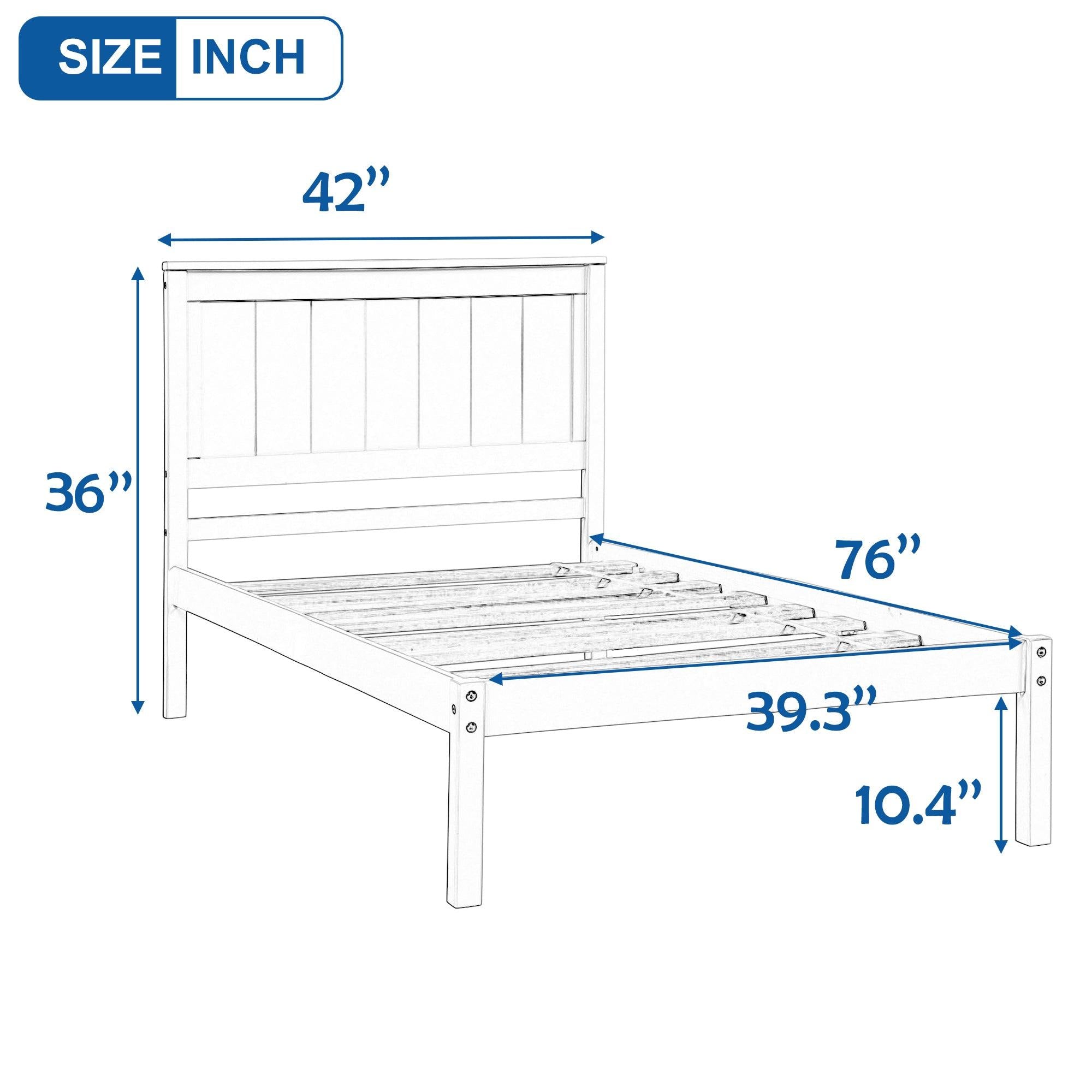 Platform Bed Frame with Headboard , Wood Slat Support , No Box Spring Needed ,Twin,Espresso