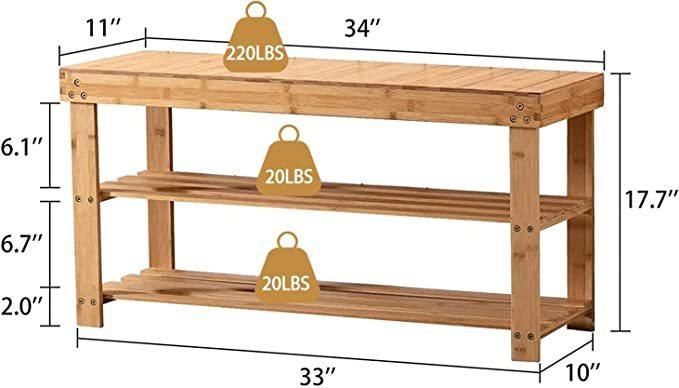 Shoe Rack BenchStorage Organizer 3 Tier