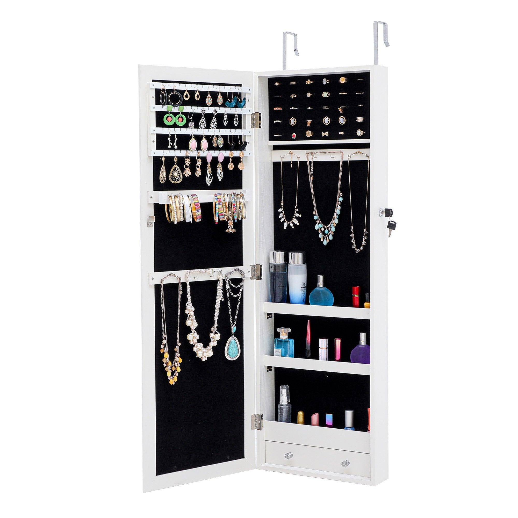 Fashion Simple JewelryStorage Mirror Cabinet Can Be Hung On The Door Or Wall