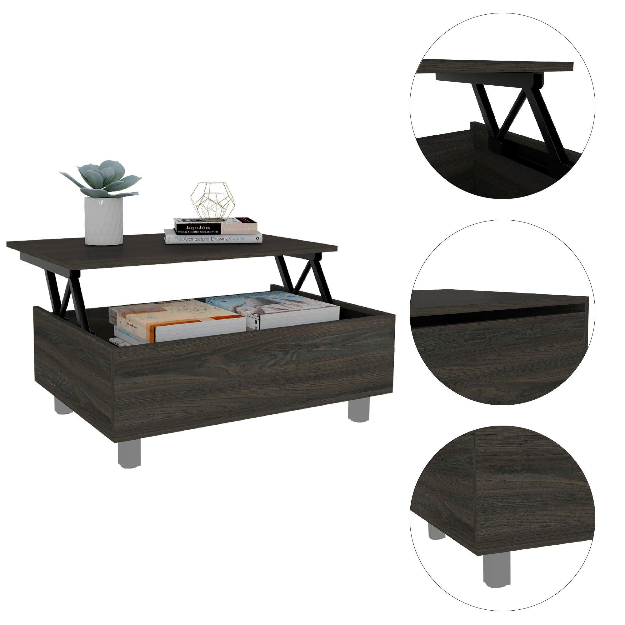 Tilton Rectangle Lift Top  Coffee Table Carbon Espresso