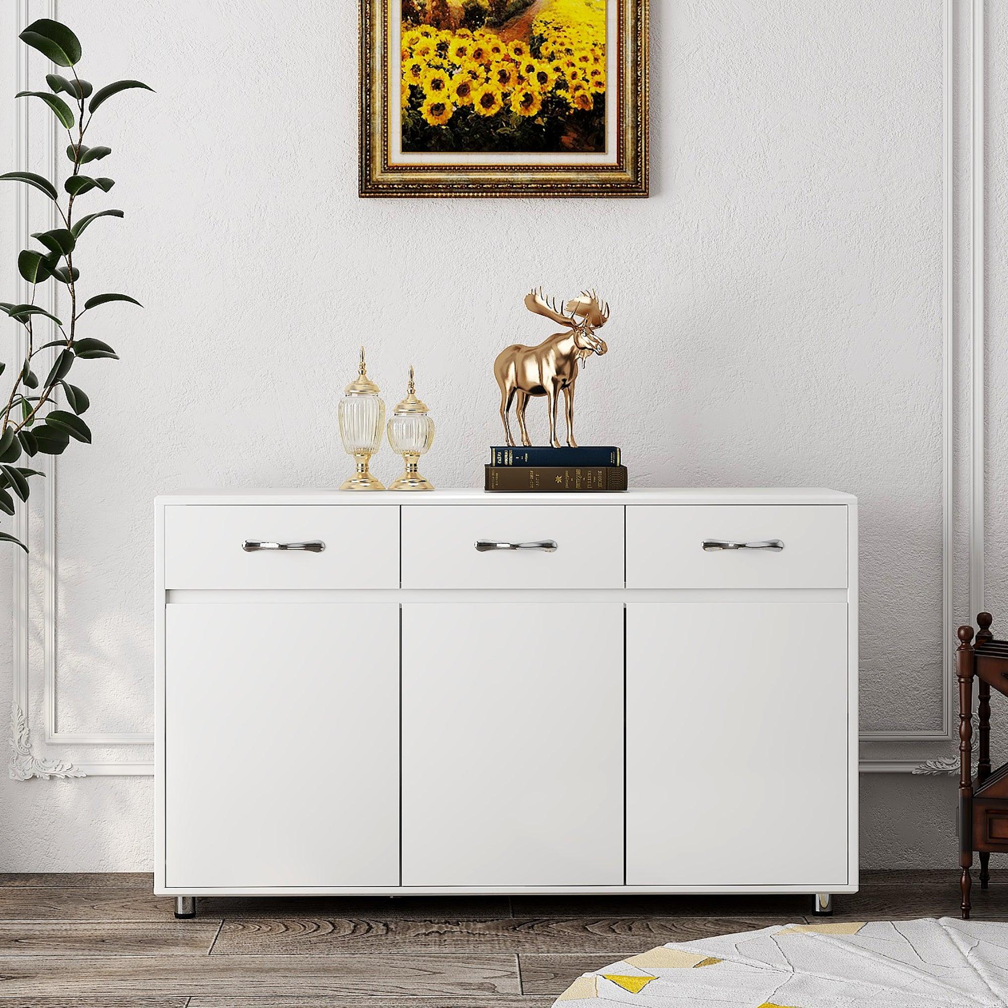 Three Doors Side Table-white image