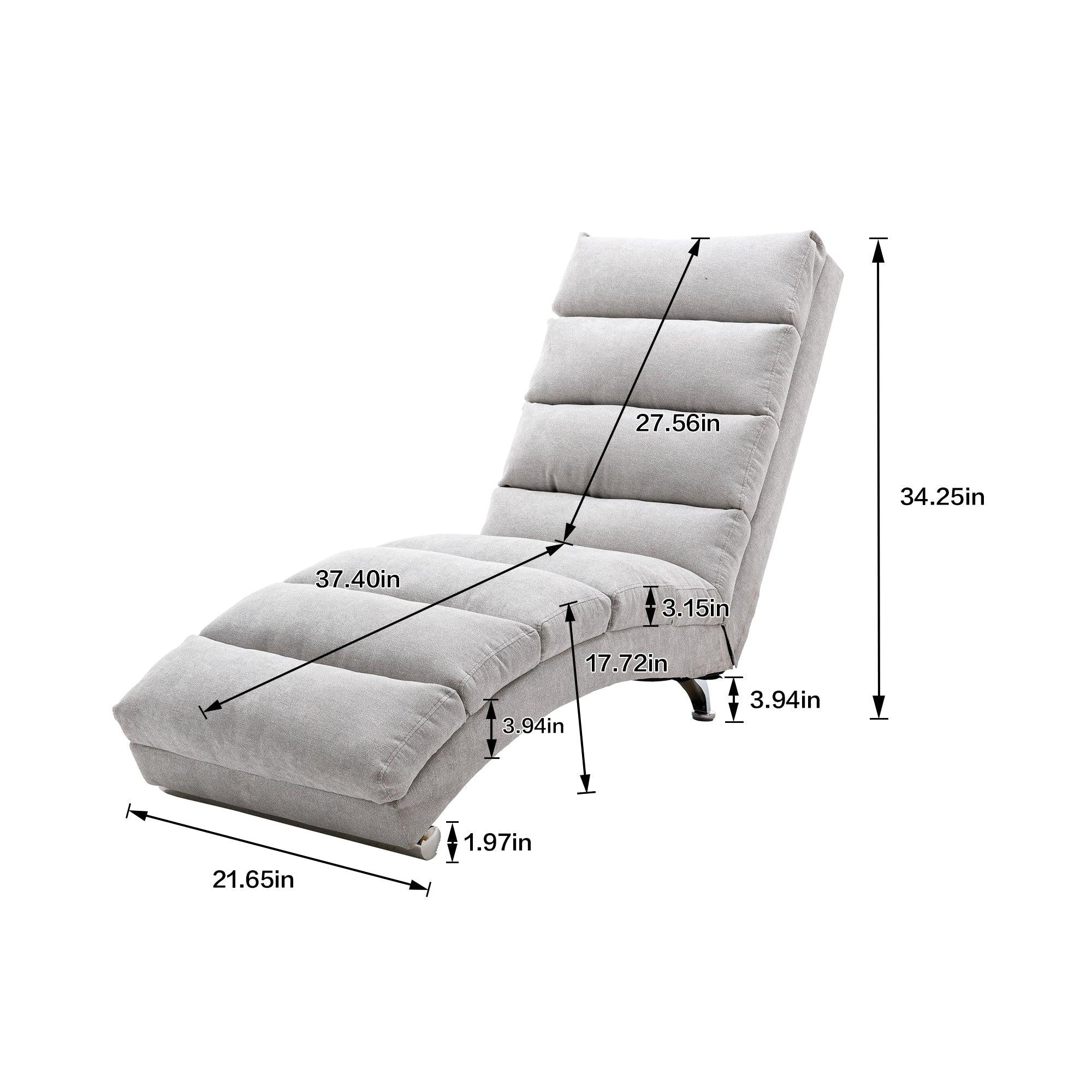 Linen Chaise Lounge Indoor Chair,Modern Long Lounger for Office or Living Room