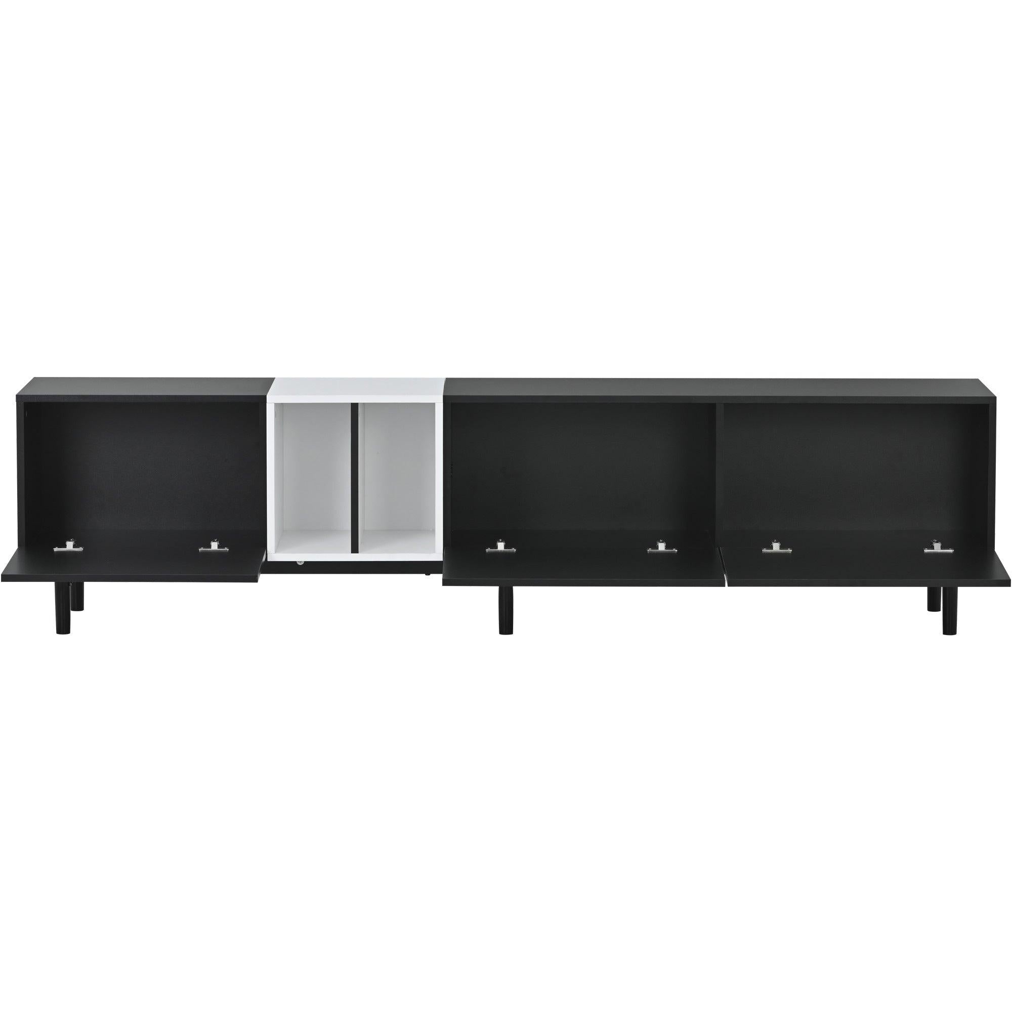 Modern TV Stand for 80’’ TV with 3 Doors, Media Console Table, Entertainment Center with LargeStorage Cabinet for Living Room, Bedroom