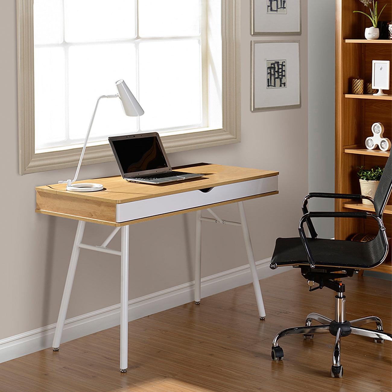 Techni MobiliModern MultiStorage Computer Desk withStorage, Pine image