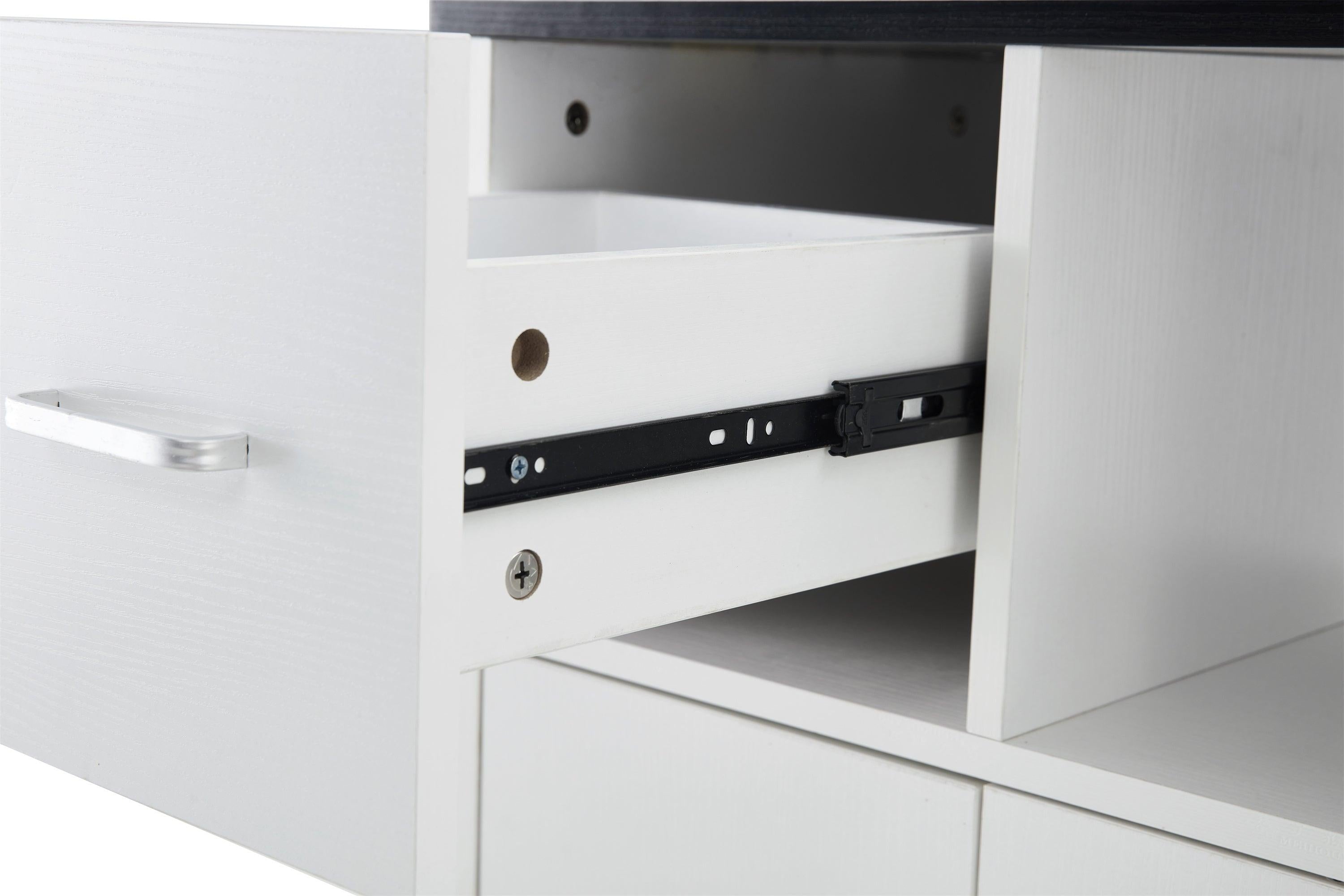 KITCHStorage cabinet WHITE-Black, move with roller..