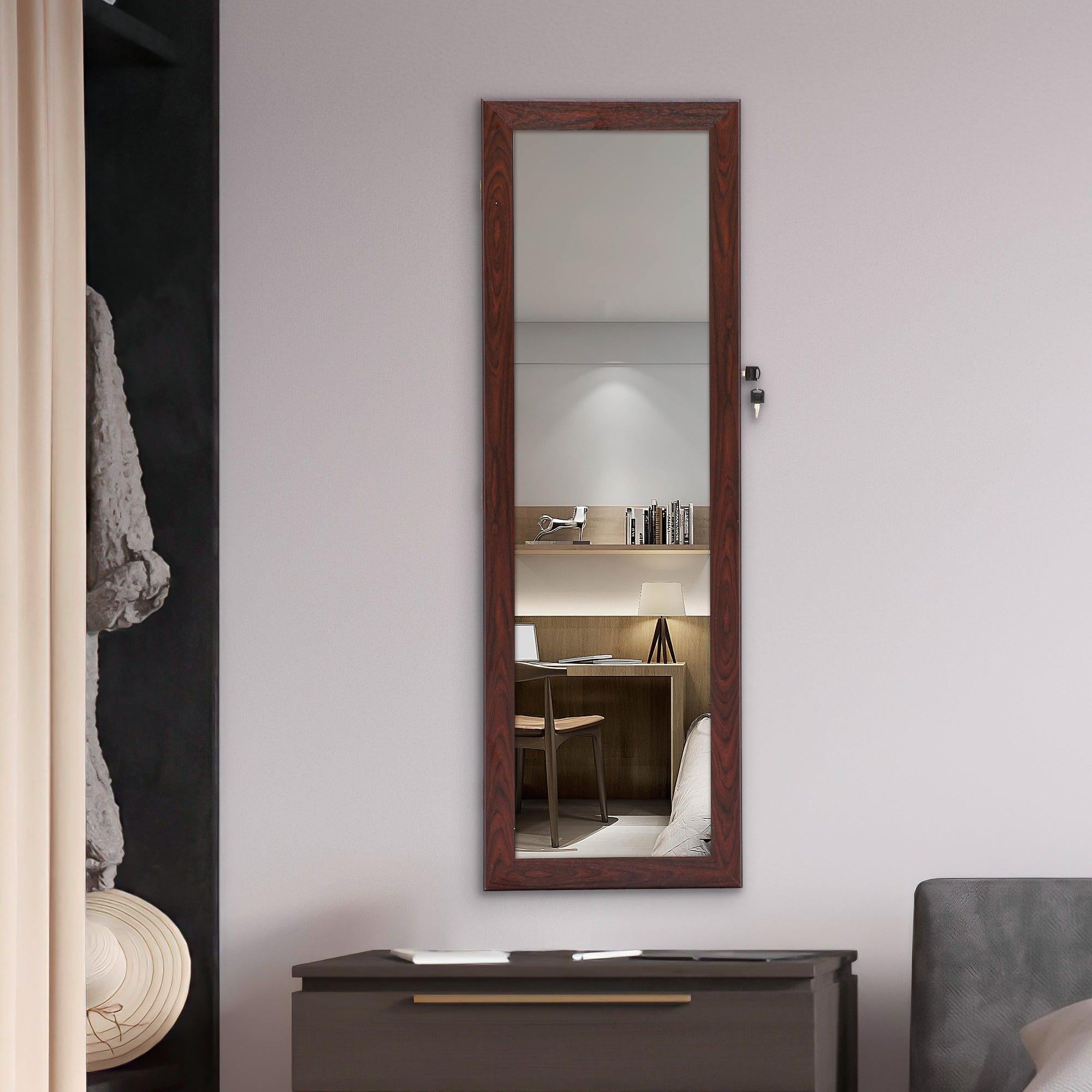 Fashion Simple JewelryStorage Mirror Cabinet Can Be Hung On The Door Or Wall