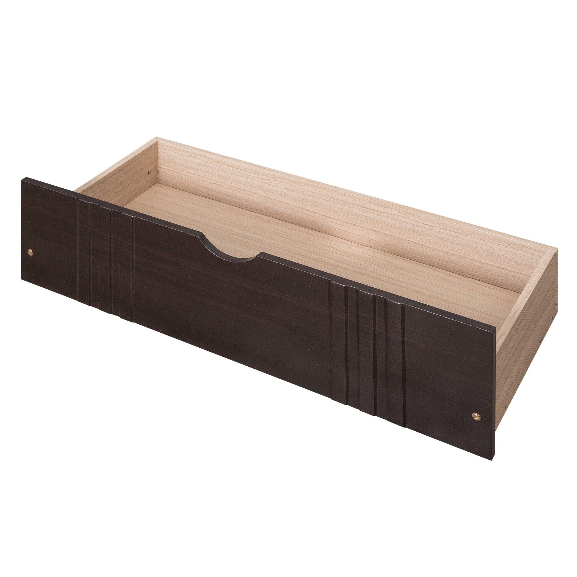 Twin Size Daybed Wood Bed with Two Drawers,Espresso