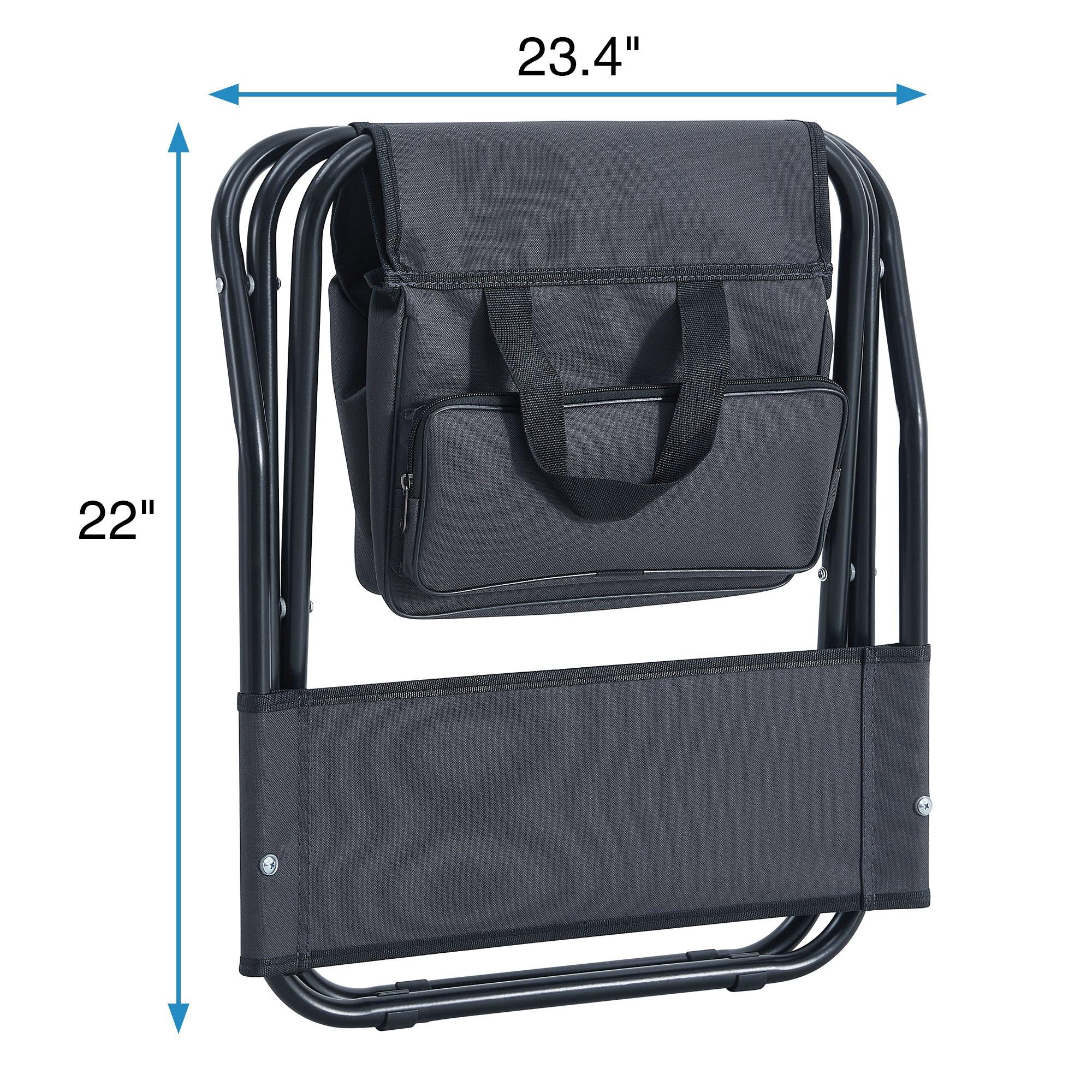 2-piece Folding Outdoor Chair withStorage Bag, Portable Chair for indoor, Outdoor Camping, Picnics and Fishing,Grey