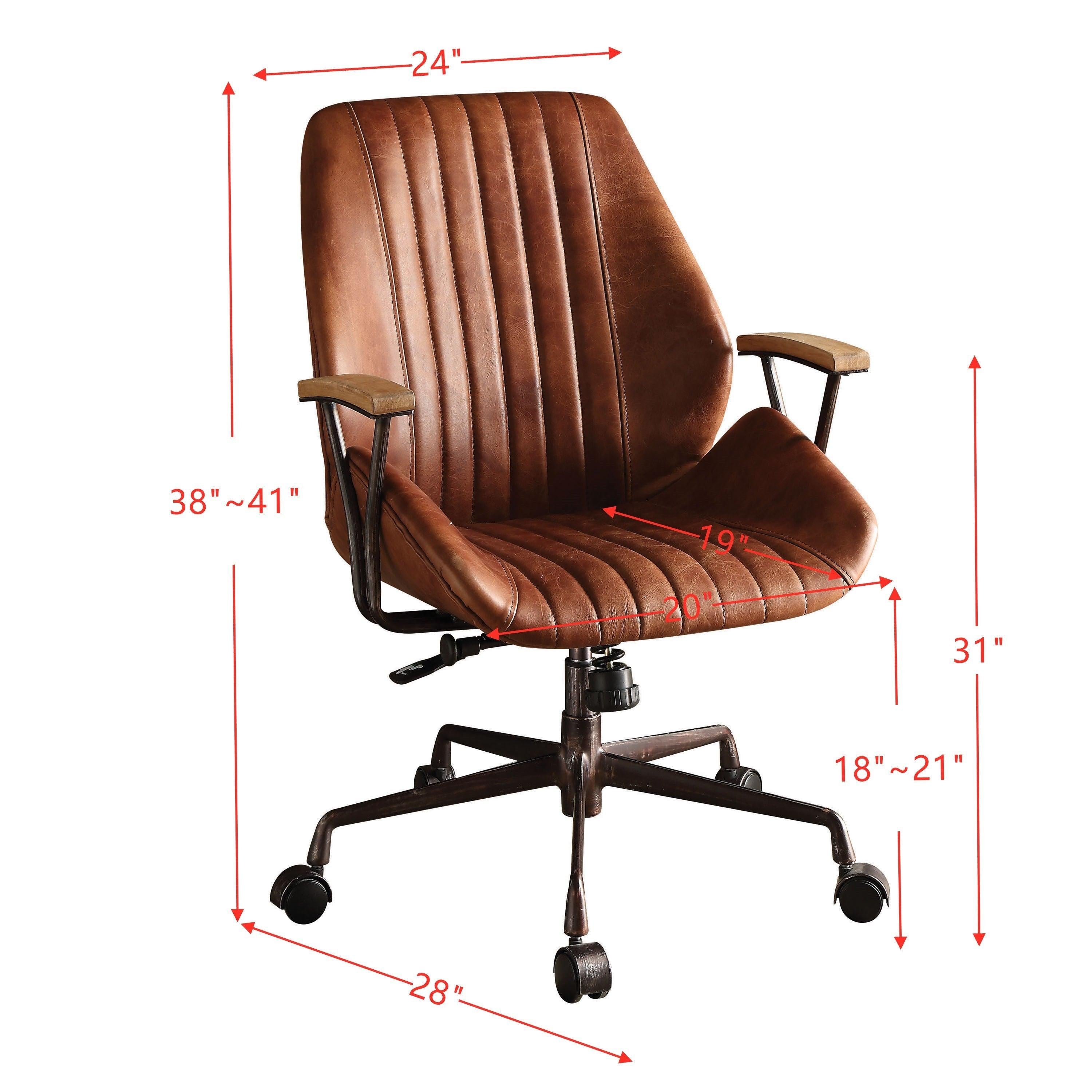 ACME Hamilton Office Chair in Cocoa Top Grain Leather 92413