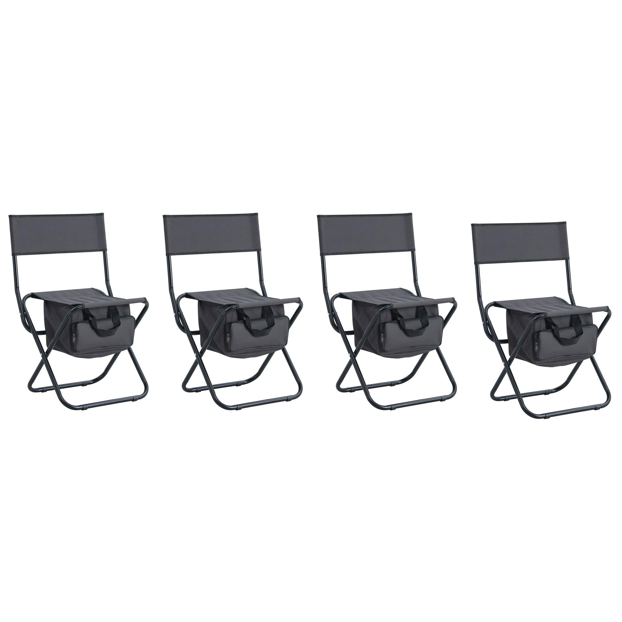 Set of 5, Folding Outdoor Table and Chair Set for Indoor, Outdoor Camping, Picnics, Beach,Backyard, BBQ, Party, Patio, Black/Gray