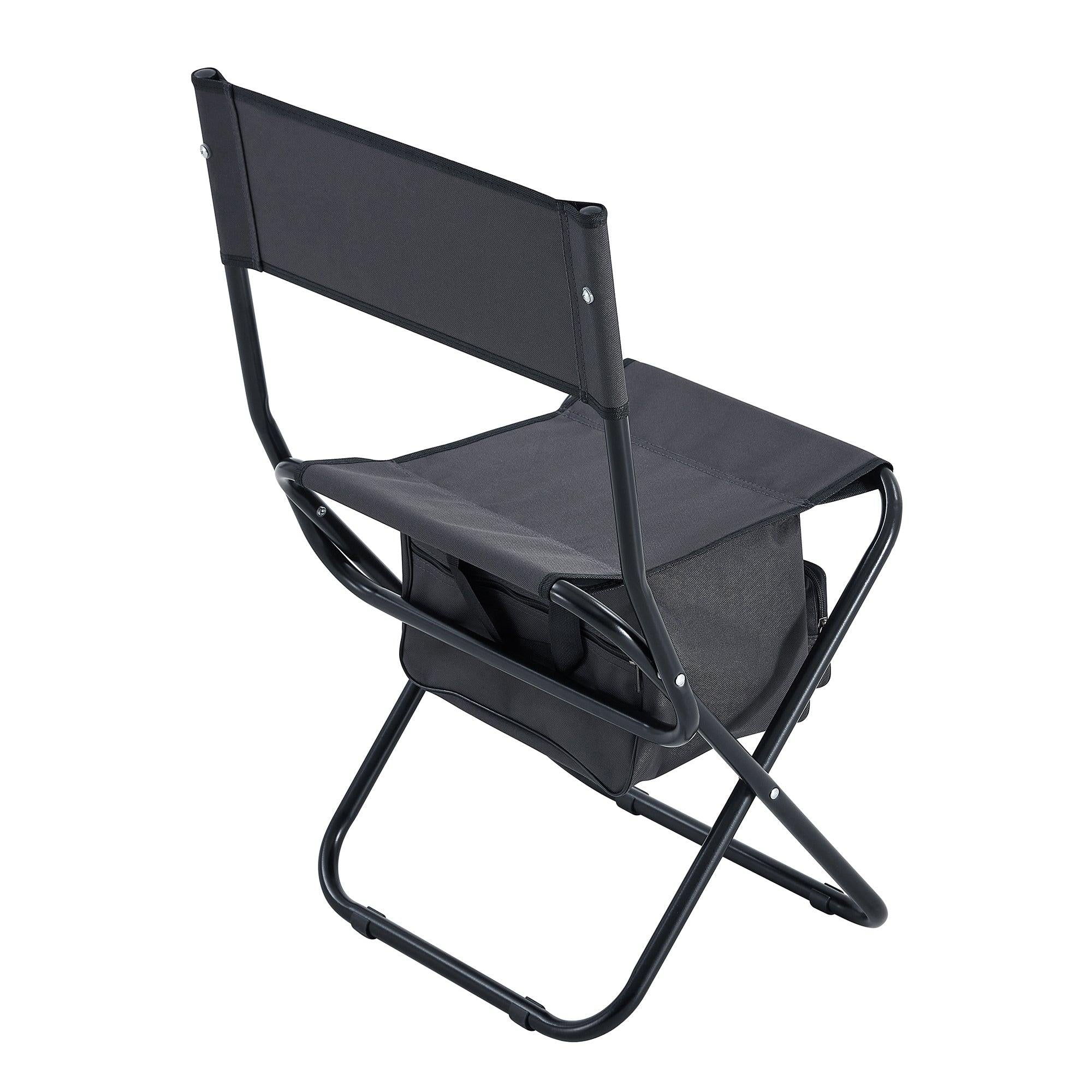 2-piece Folding Outdoor Chair withStorage Bag, Portable Chair for indoor, Outdoor Camping, Picnics and Fishing,Grey