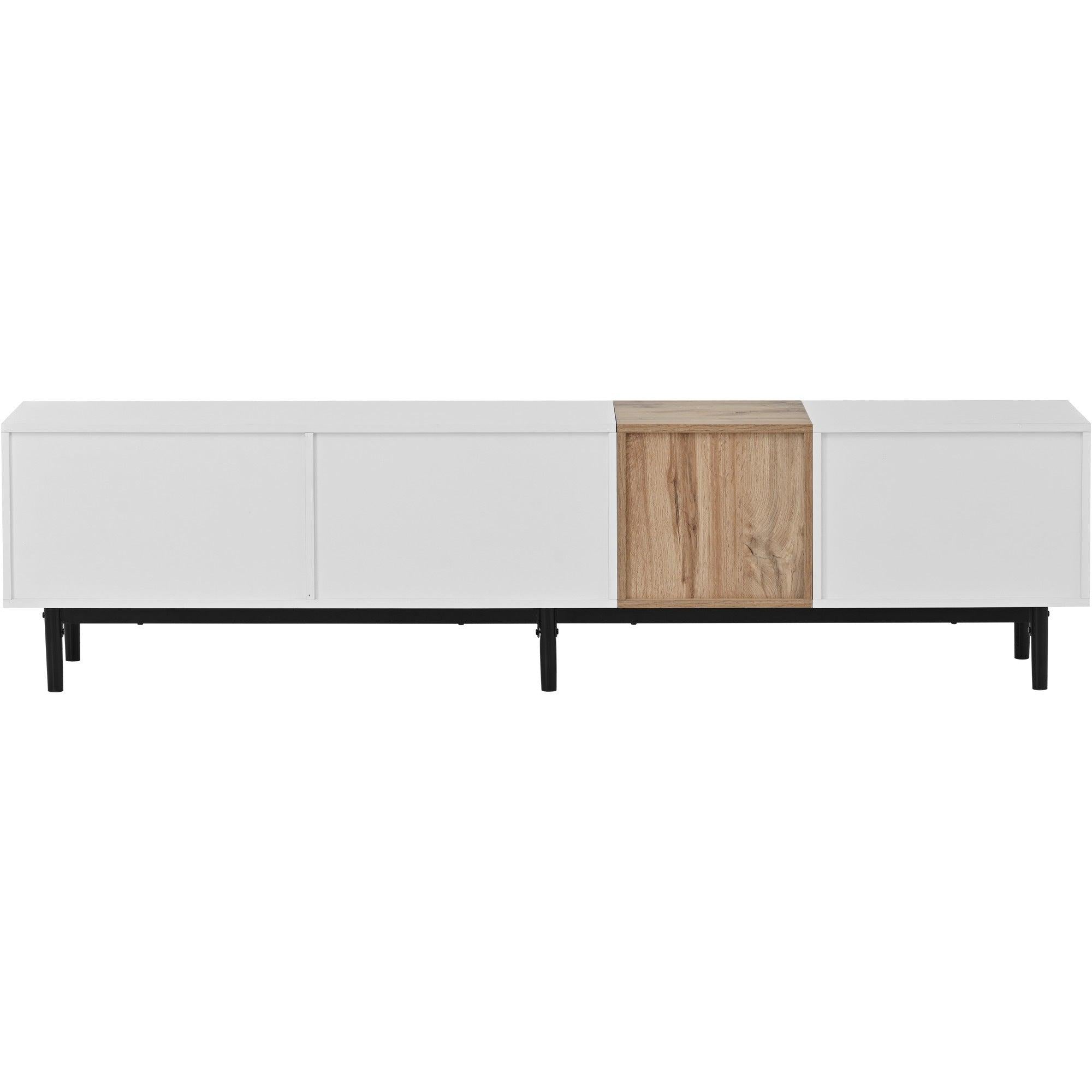 Modern TV Stand for 80’’ TV with 3 Doors, Media Console Table, Entertainment Center with LargeStorage Cabinet for Living Room, Bedroom