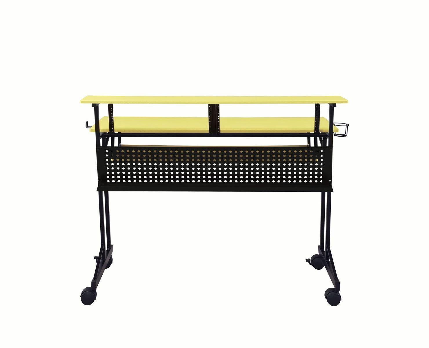 ACME Suitor Computer Desk, Yellow & Black 92904