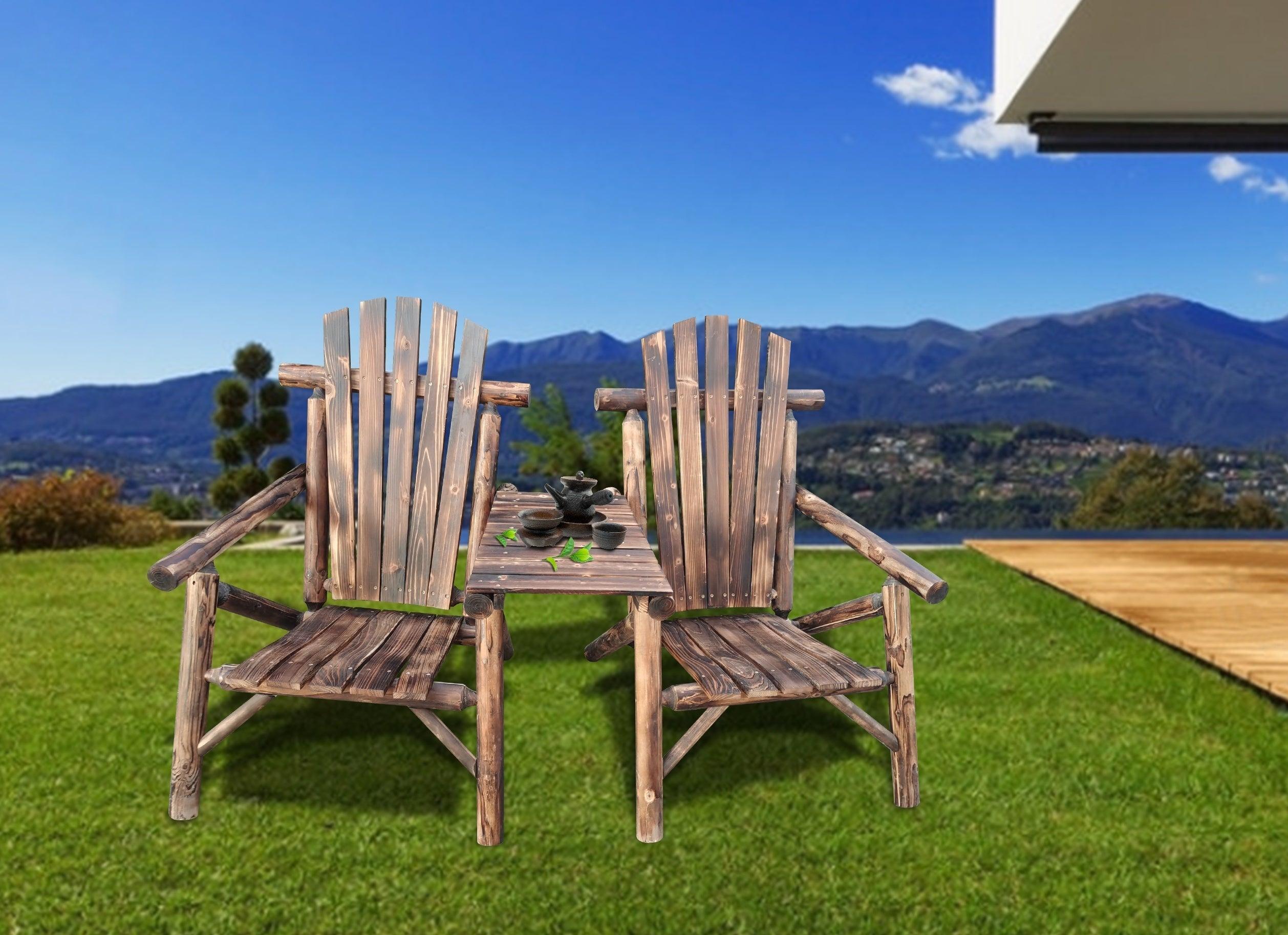 solid wood antique porch loveseat with tray-table image