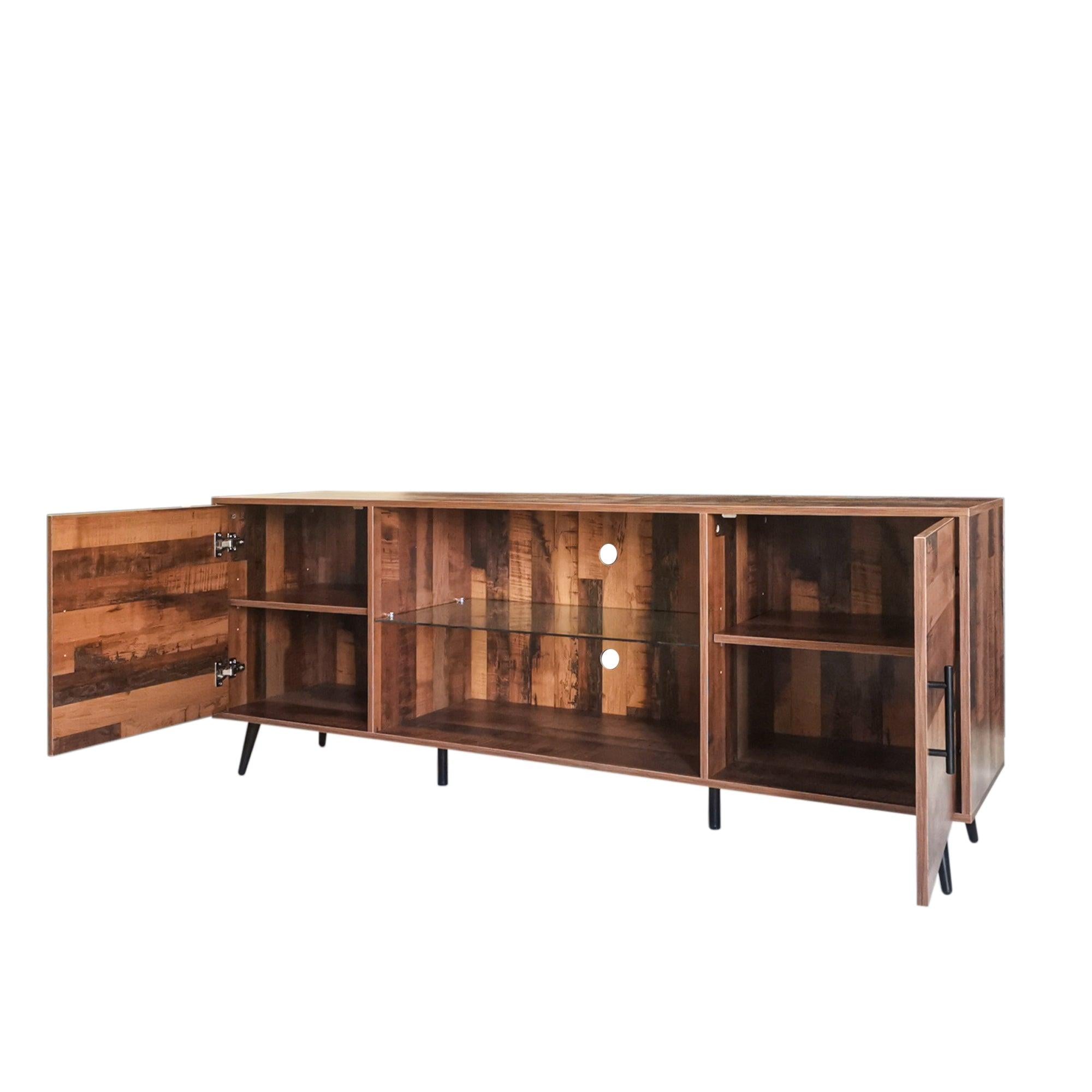 TV Stand Mid-Century WoodModern Entertainment Center AdjustableStorage Cabinet TV Console for Living Room