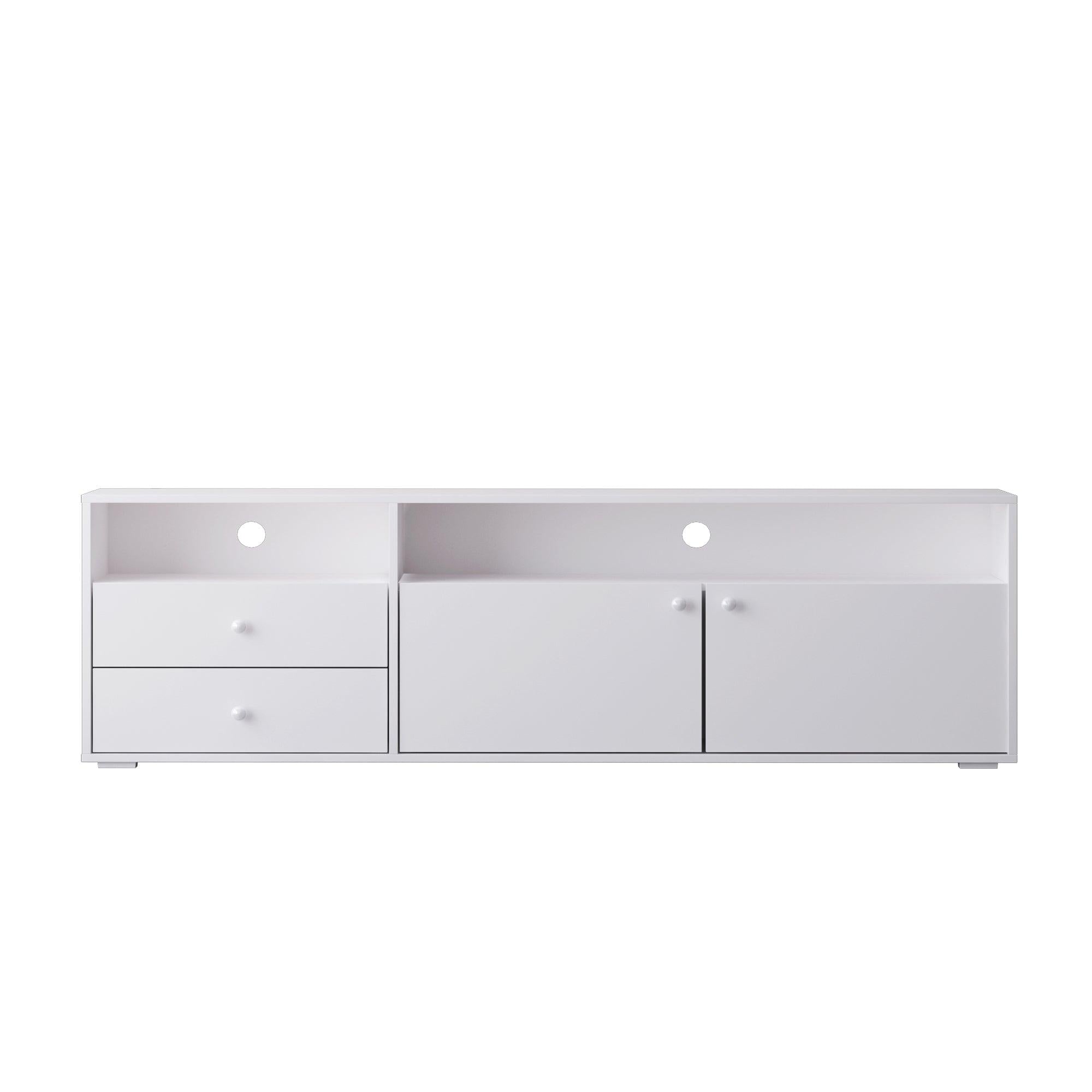 62.99 inchModern style multi-storage space white slide rail TV cabinet