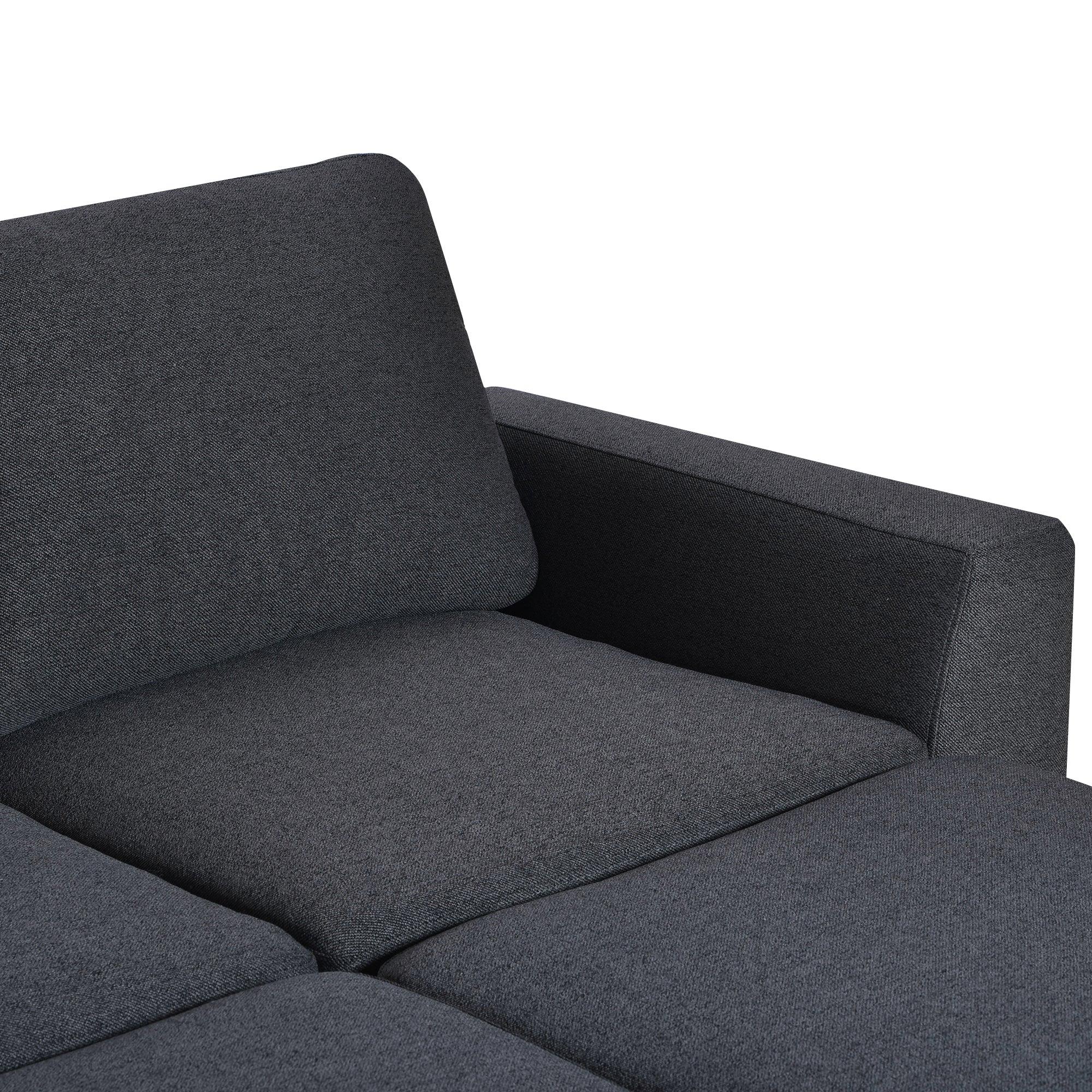 3 Pieces U shaped Sofa with Removable Ottomans