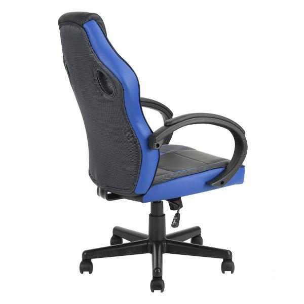 Gaming Office Chair with Fabric Adjustable Swivel, BLACK AND BLUE