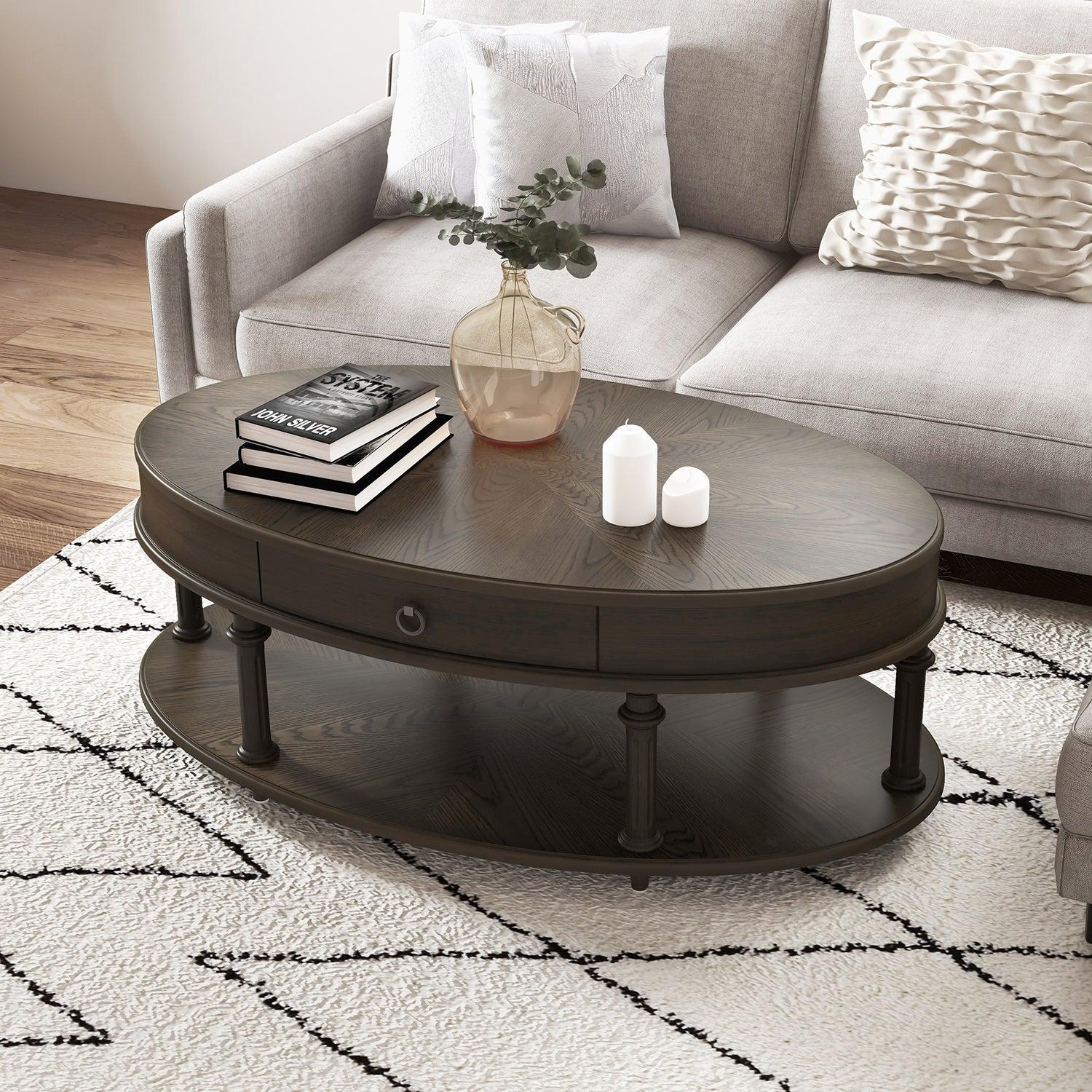 Pandion Coffee Table withStorage-WALNUT image