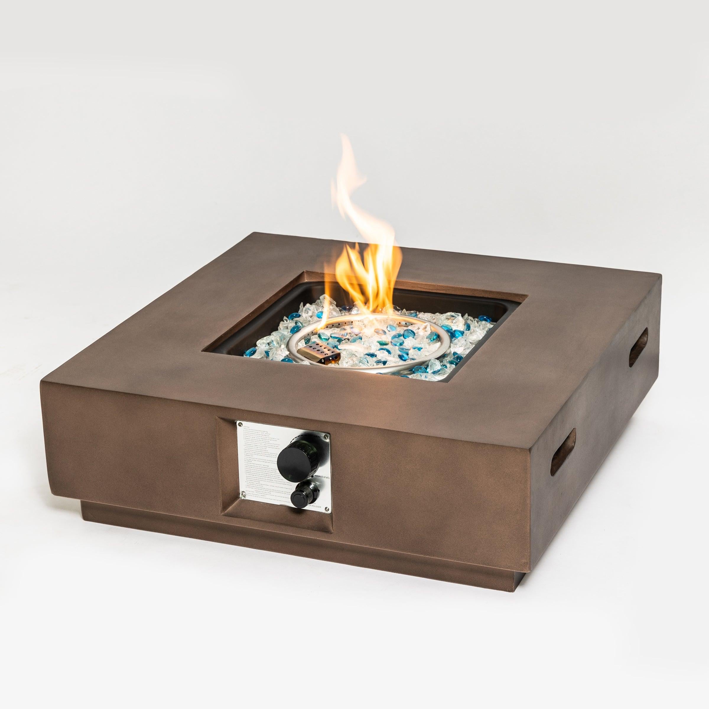 Patio Concrete Fire Pit Table Propane Fire Pit Patio Fire Pit Table-Brown image