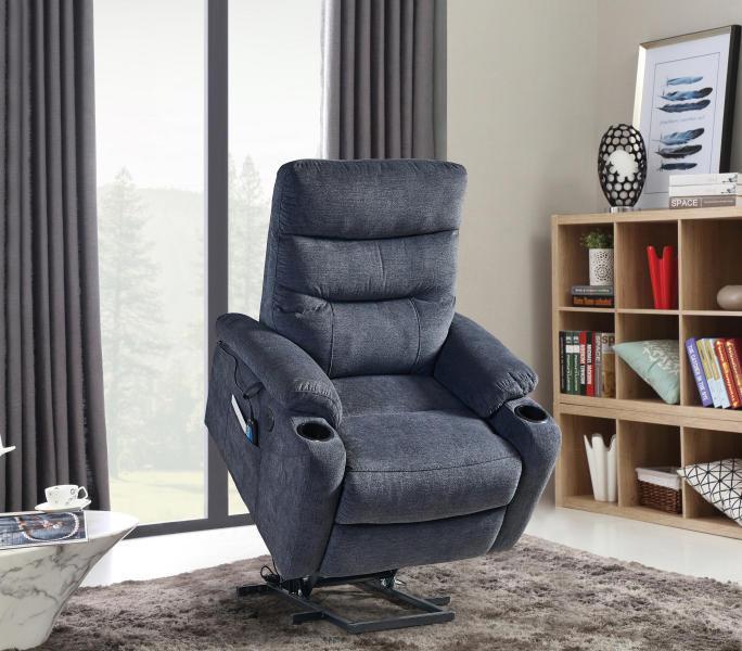 Electric Power Lift Recliner Chair  with Massage and Heat for Elderly, 3 Positions, 2 Side Pockets, Cup Holders, USB Charge Ports, High-end  Quality Cloth Power Reclining Chair For Living Room.