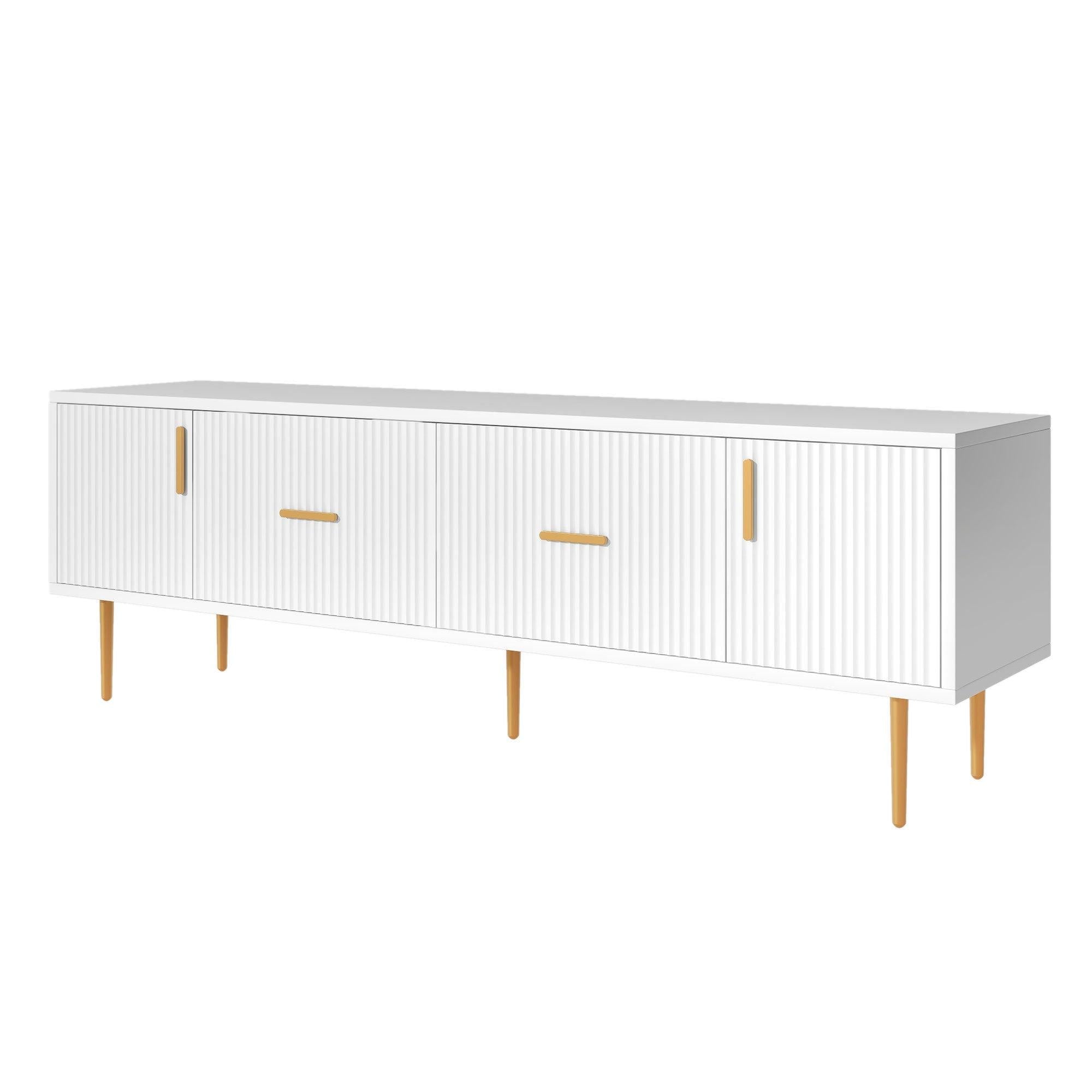 Modern TV Stand with 5 Champagne Legs - Durable, Stylish and Spacious，TVS Up to 75''