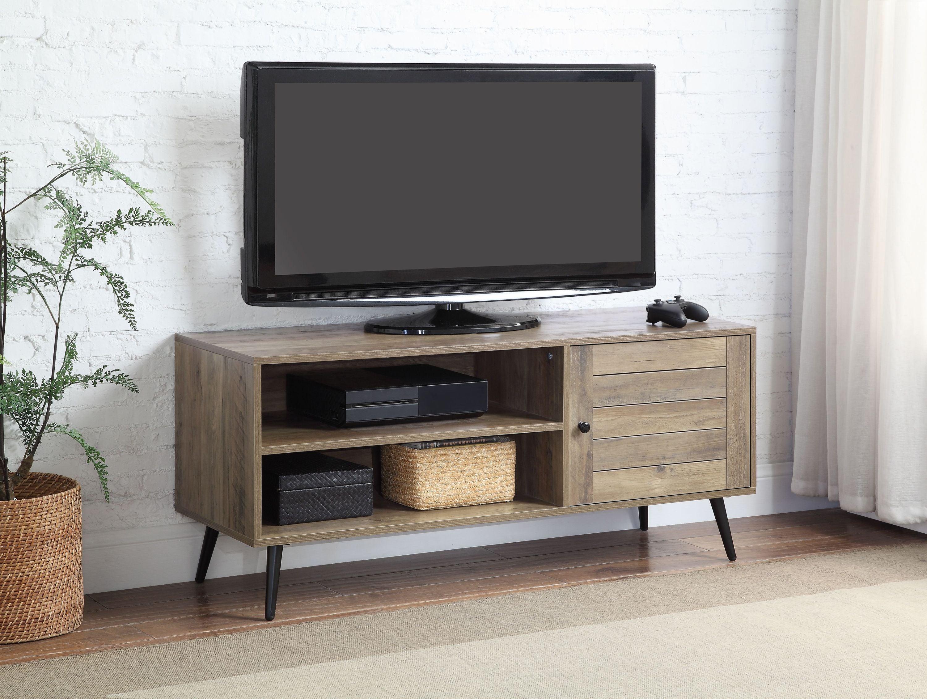 ACME Baina II TV Stand in Rustic Oak & Black Finish LV00746 image