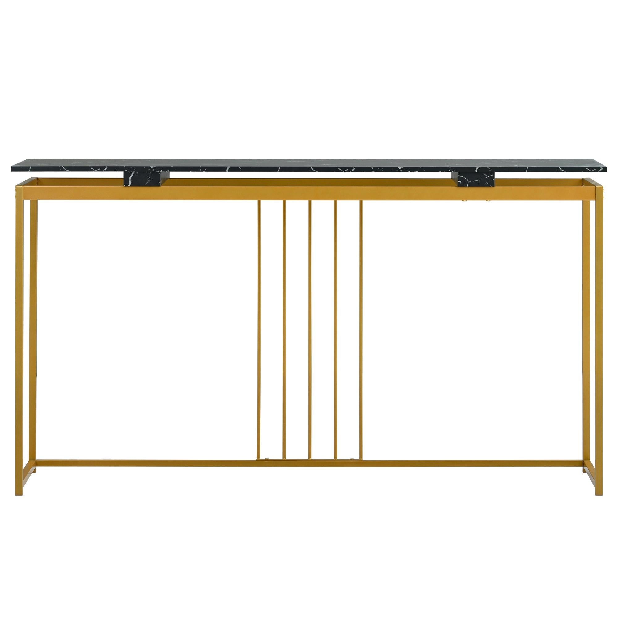 63''Modern Console Table, Extra Long Entryway Table with Metal Frame for Entryway, Hallway, Living Room, Foyer, Corridor, Office